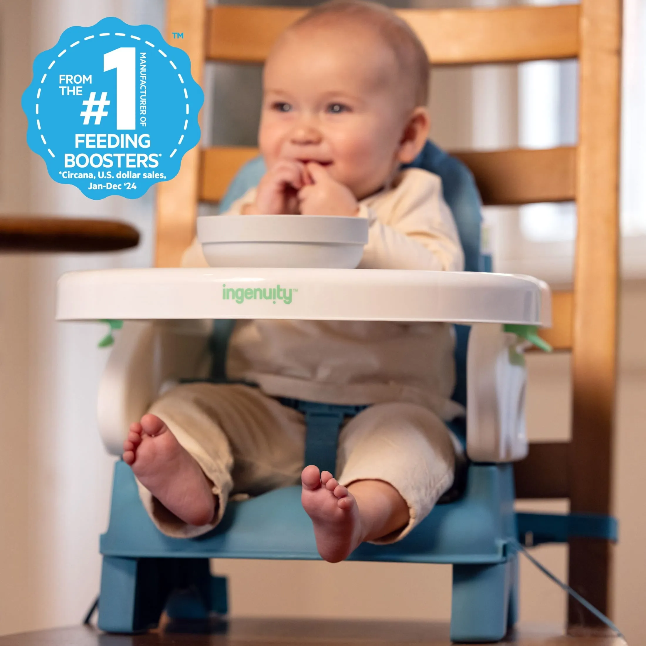 Folding Baby Booster Seat - Adjustable Height - Image 2