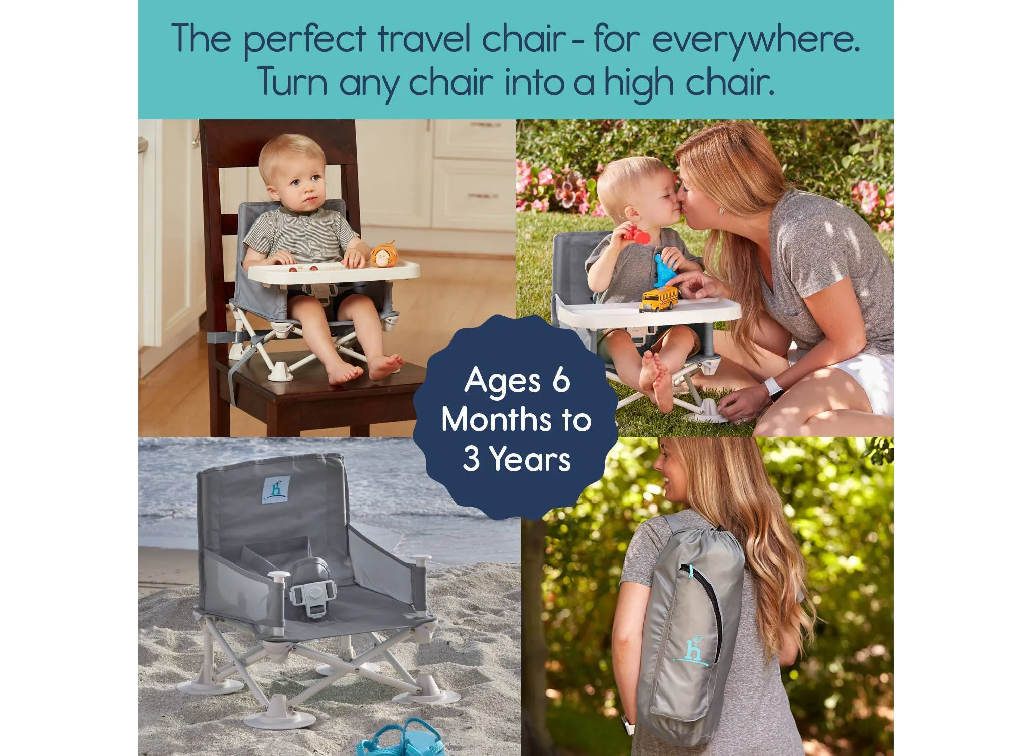 OmniBoost Folding Booster Chair - Gray - Image 4