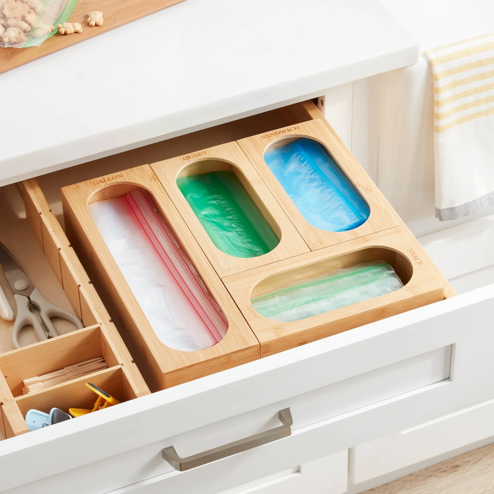 Food Storage Bag Organizer - Bamboo - Image 4