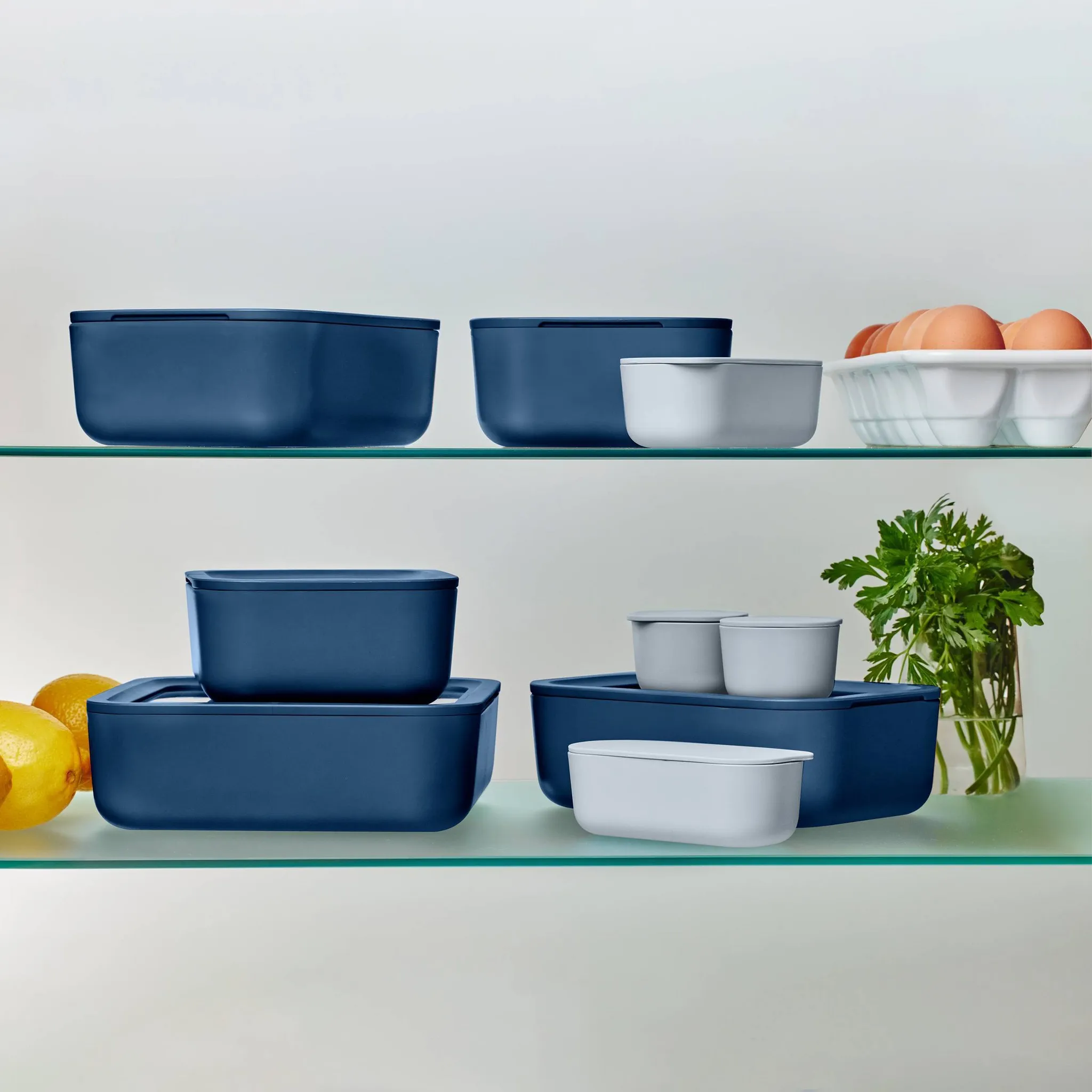14-piece Glass Food Storage Set - Navy - Image 5