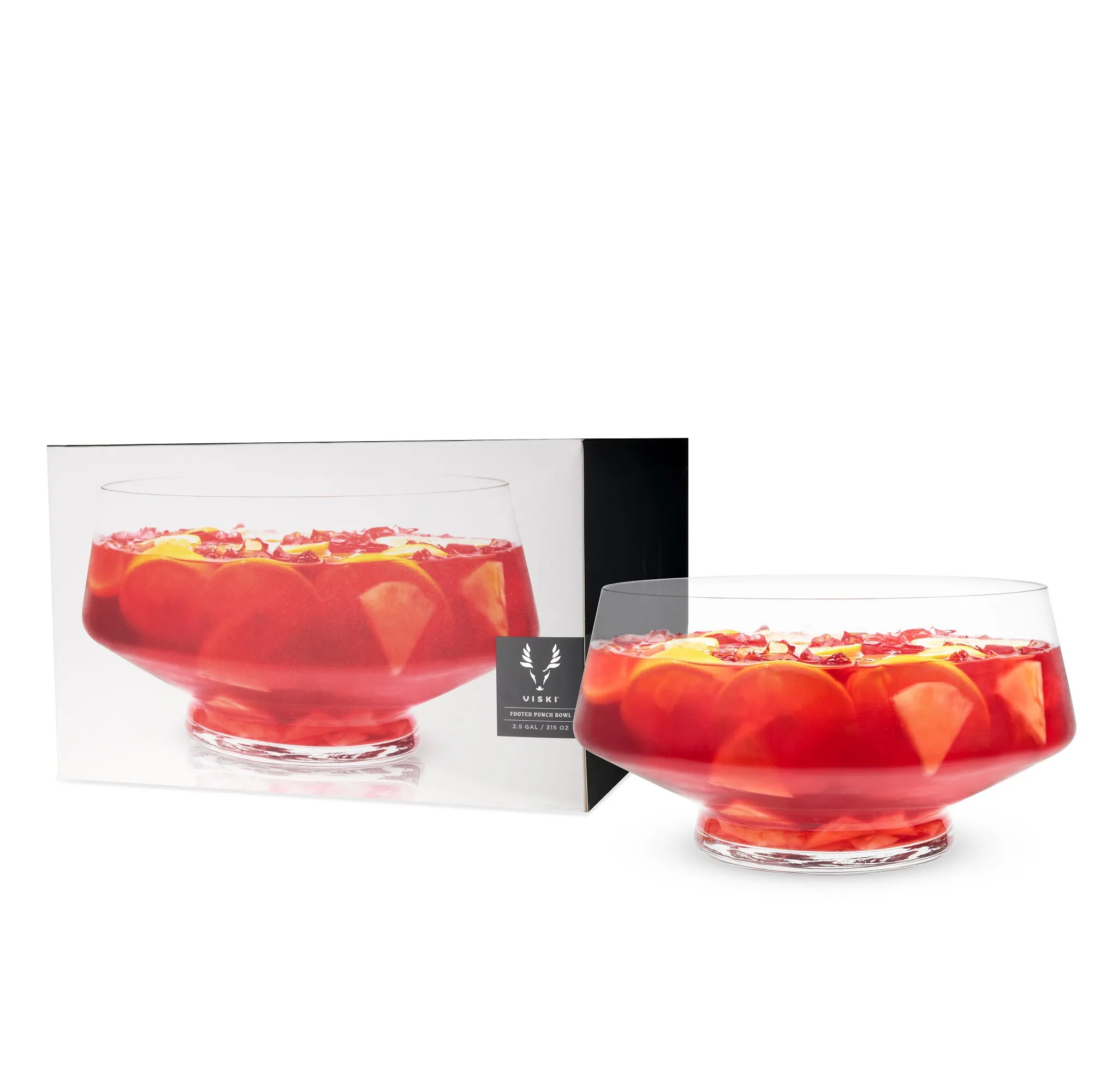 Footed Glass Punch Bowl - Clear