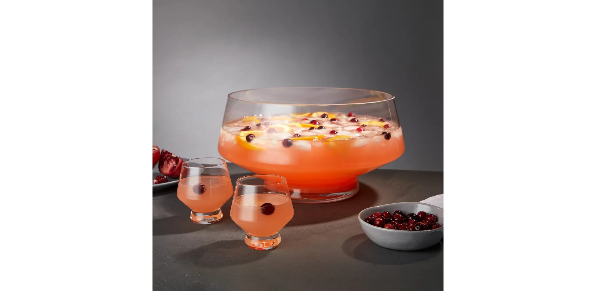 Footed Glass Punch Bowl - Clear - Image 4