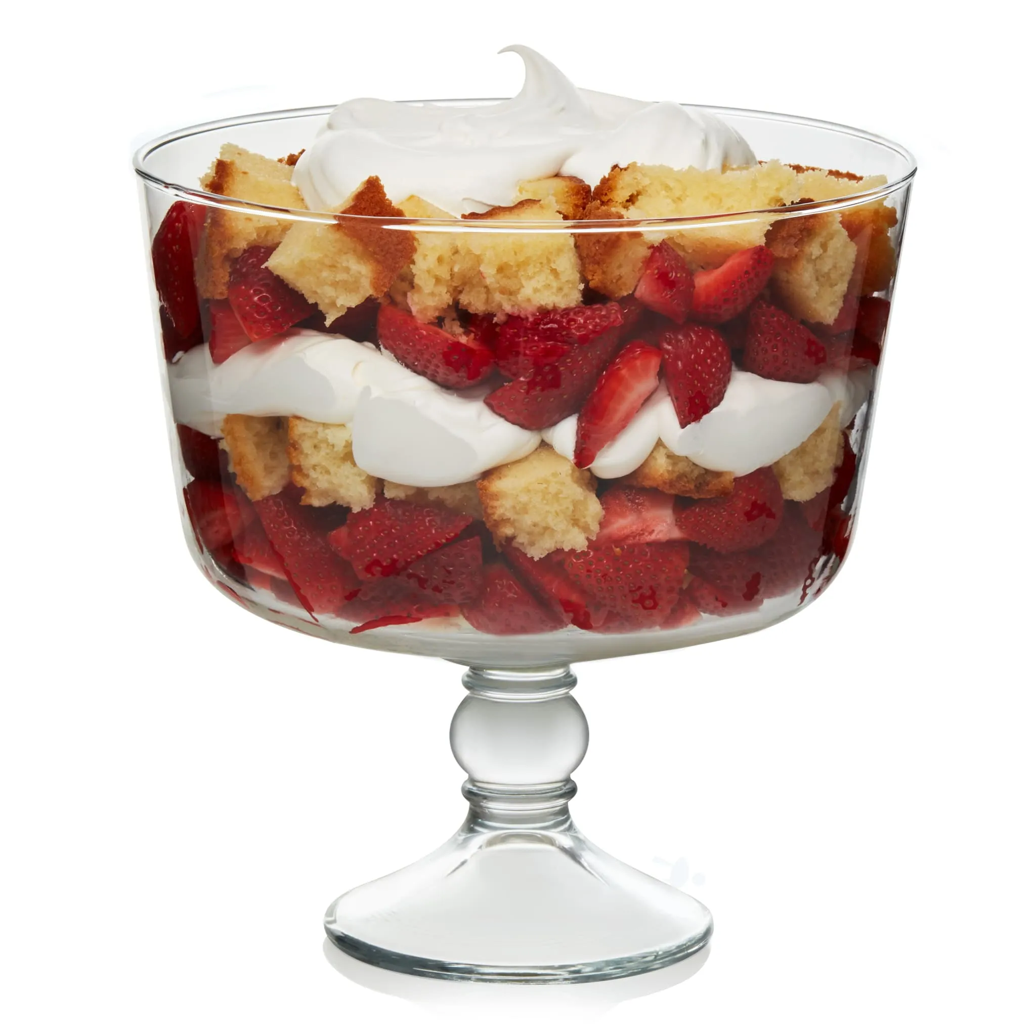 Footed Glass Trifle Bowl - Modern Serving Dish - Image 4