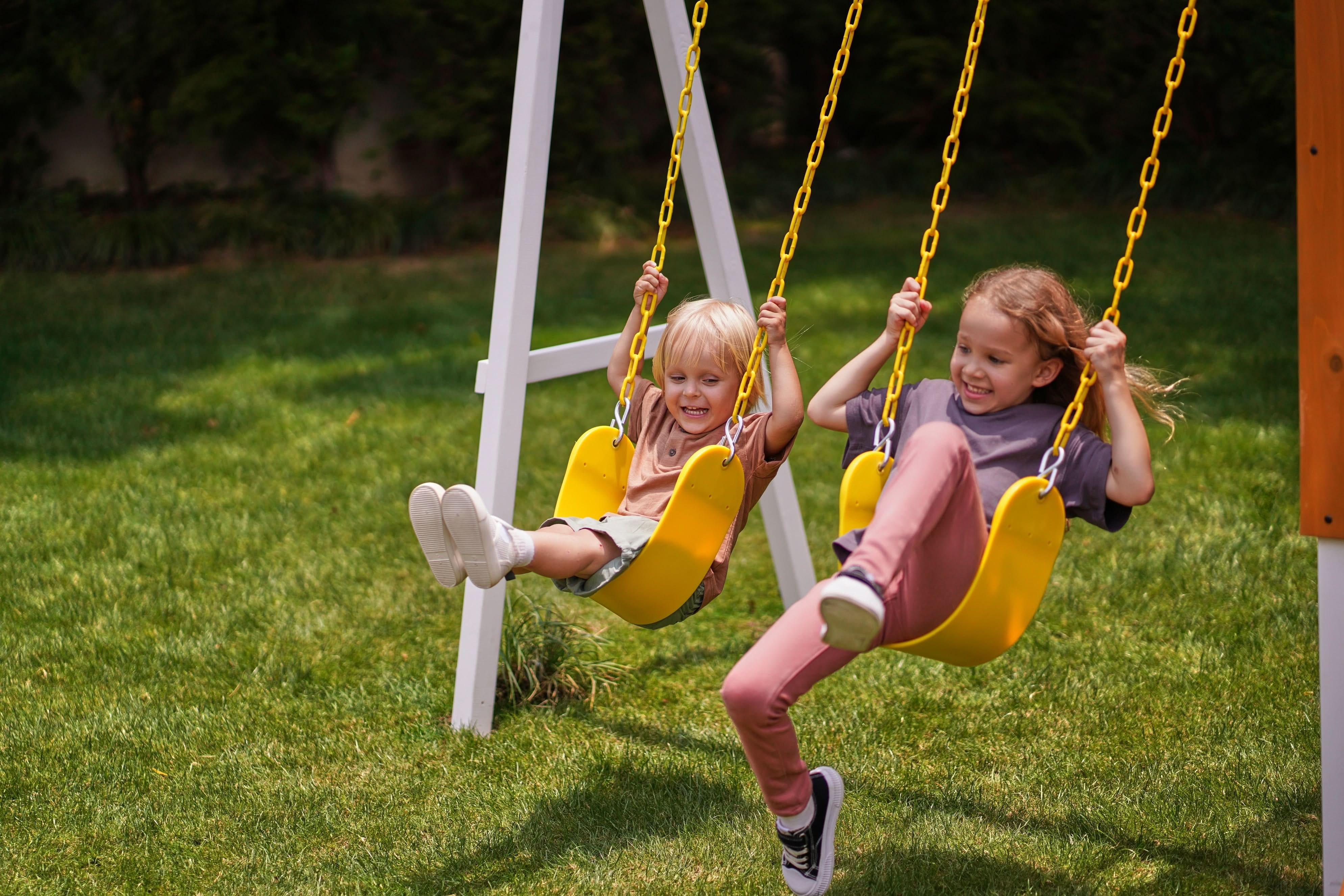 Forest Small Outdoor Toddler Swing Set | Compact Wooden Swing Frame for Babies & Kids - Image 17