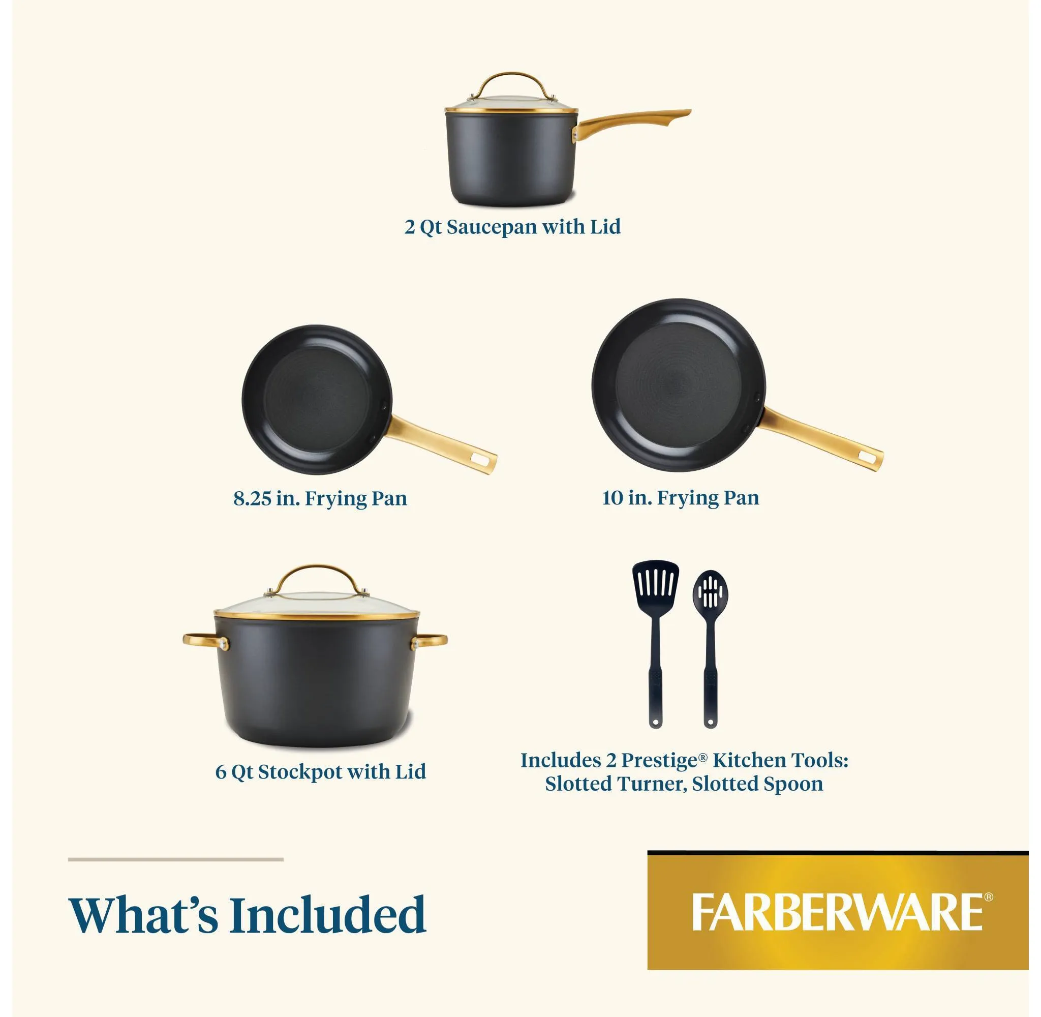 Forged Induction 8pc Ceramic Nonstick Cookware Set - Image 2