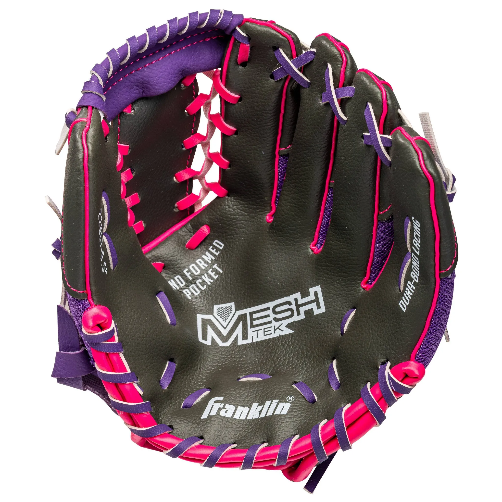 Franklin Sports 9.5'' Meshtek Glove with Ball - Purple/Pink - Image 4