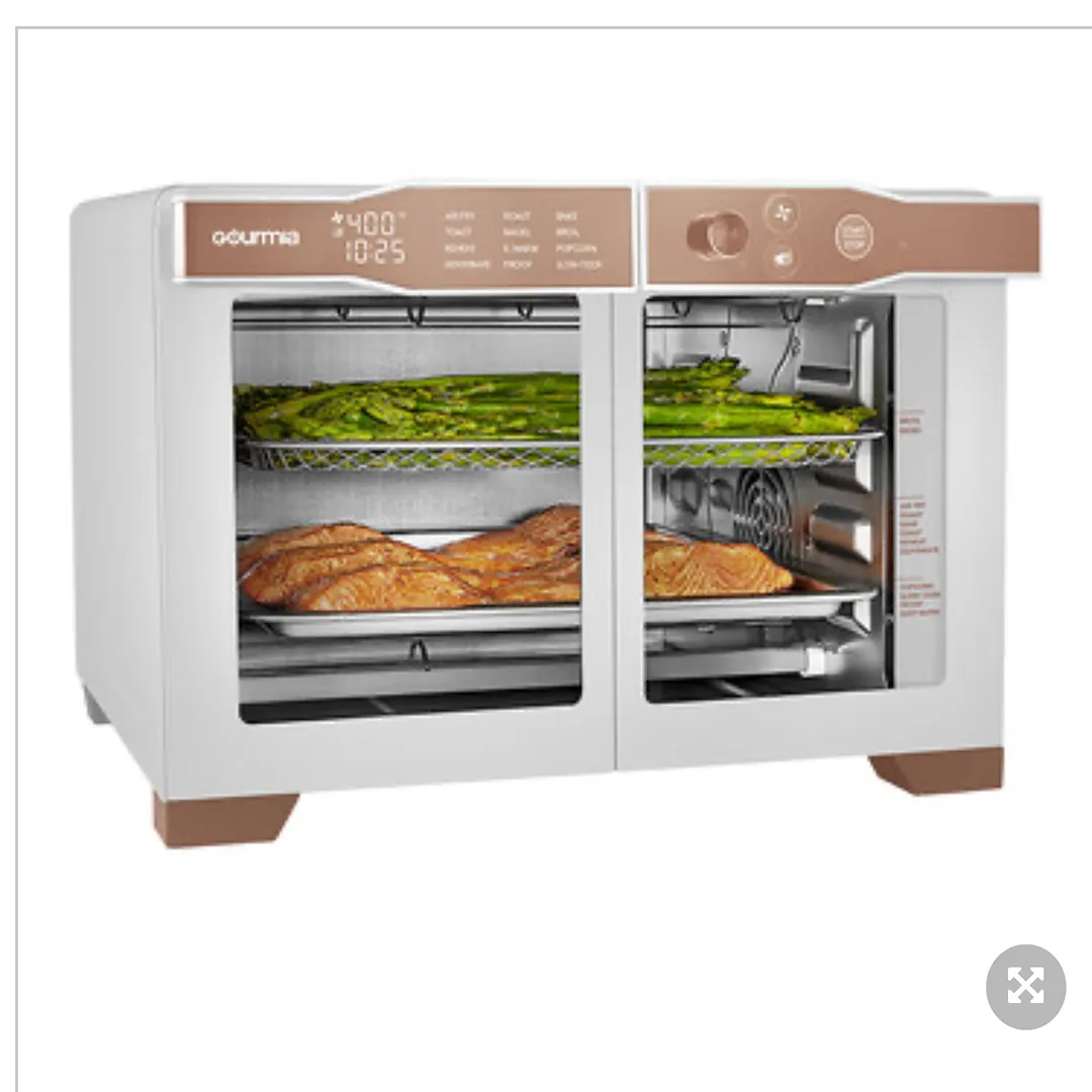 French Door 6-Slice Digital Toaster Oven Air Fryer with Integrated Temperature Probe, 24L - White - Image 4