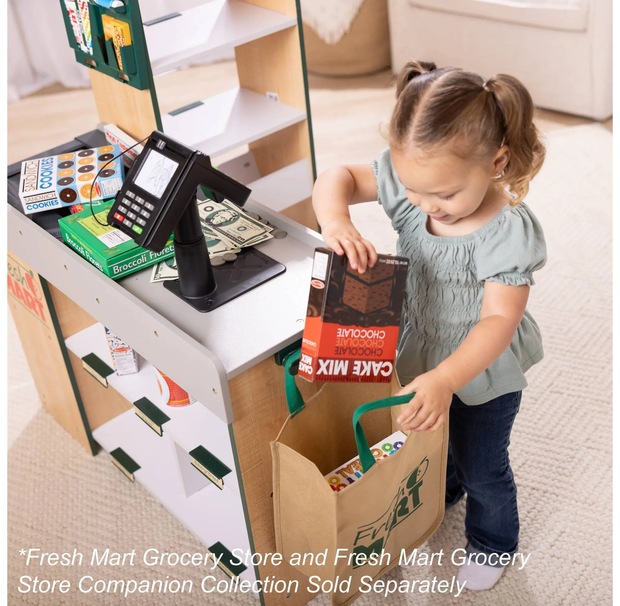 Freestanding Wooden Fresh Mart Grocery Store: Educational Focus on Money Concepts, 18 Pieces - Image 10