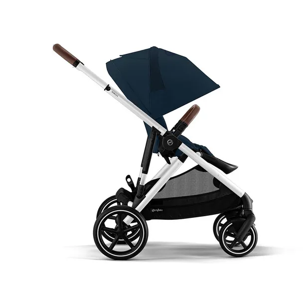 Gazelle S 2 Stroller - Silver Frame with Ocean Blue Seat - Image 2