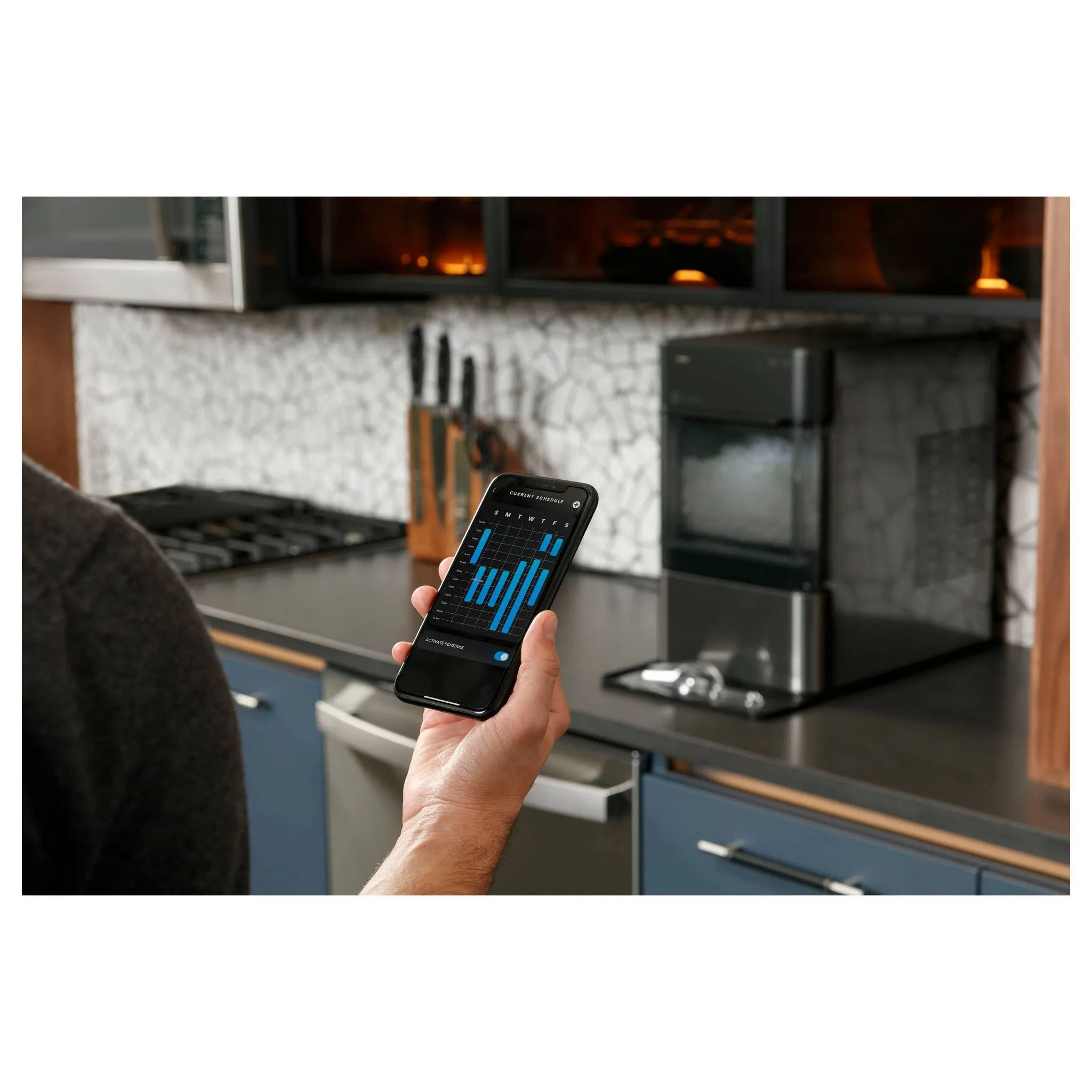 GE Profile 24lb Opal 2.0 Nugget Countertop Ice Maker Black: Stainless Steel, 38lb Daily Production, 3lb Storage, 1440W - Image 5