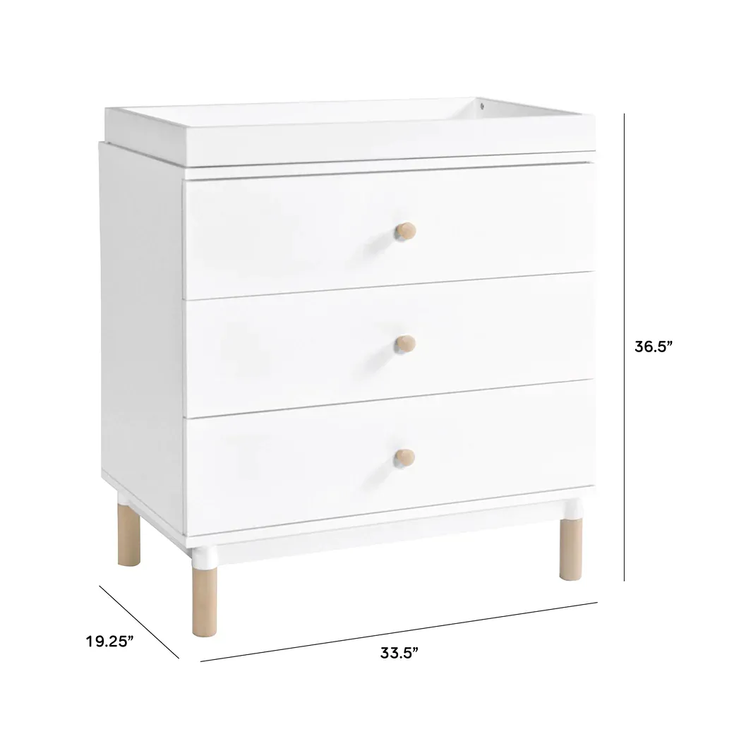 Gelato 3-Drawer Changer Dresser - White and Washed Natural - Image 2