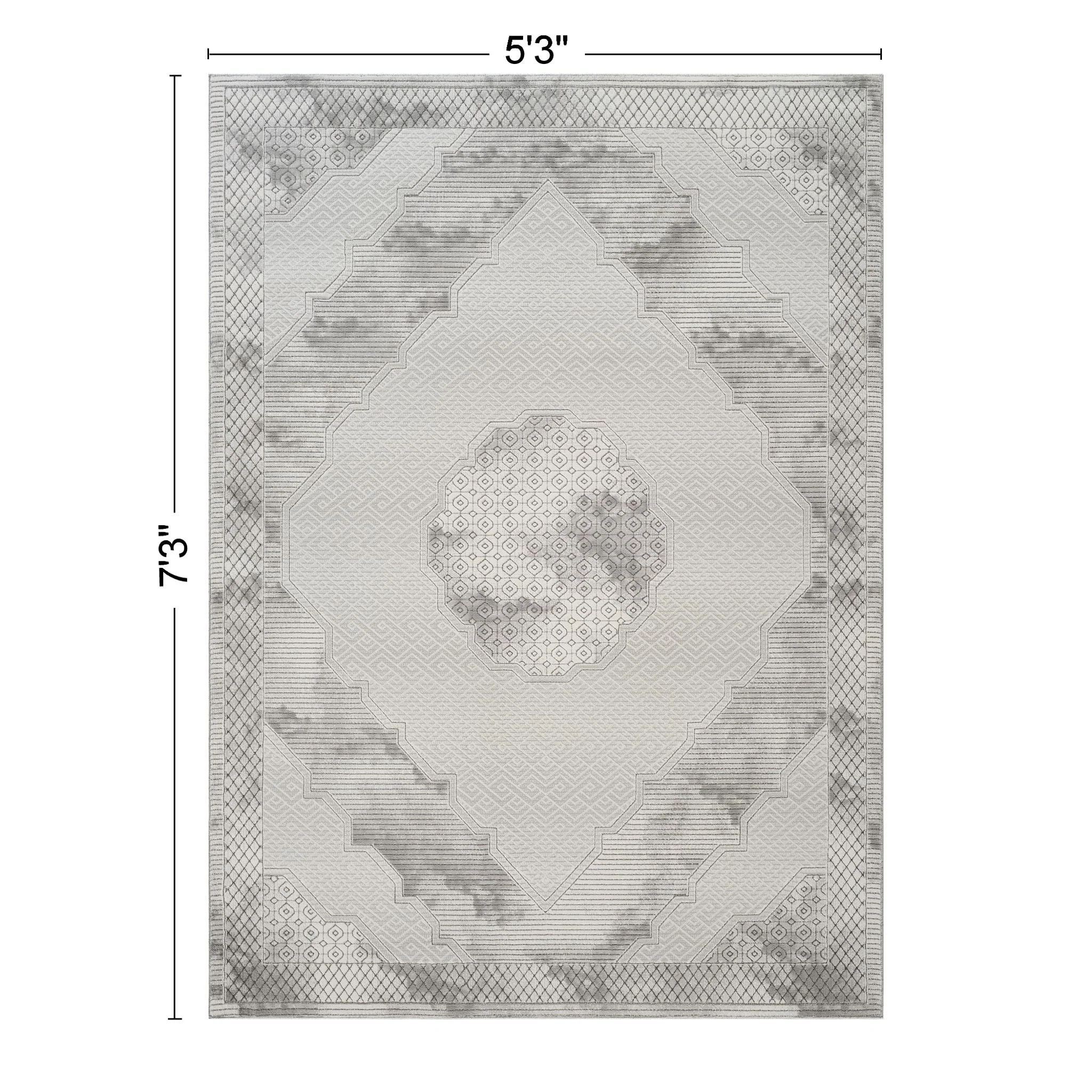 Geometrix - Medallion Rug With Geometric 3D Effect - Image 6