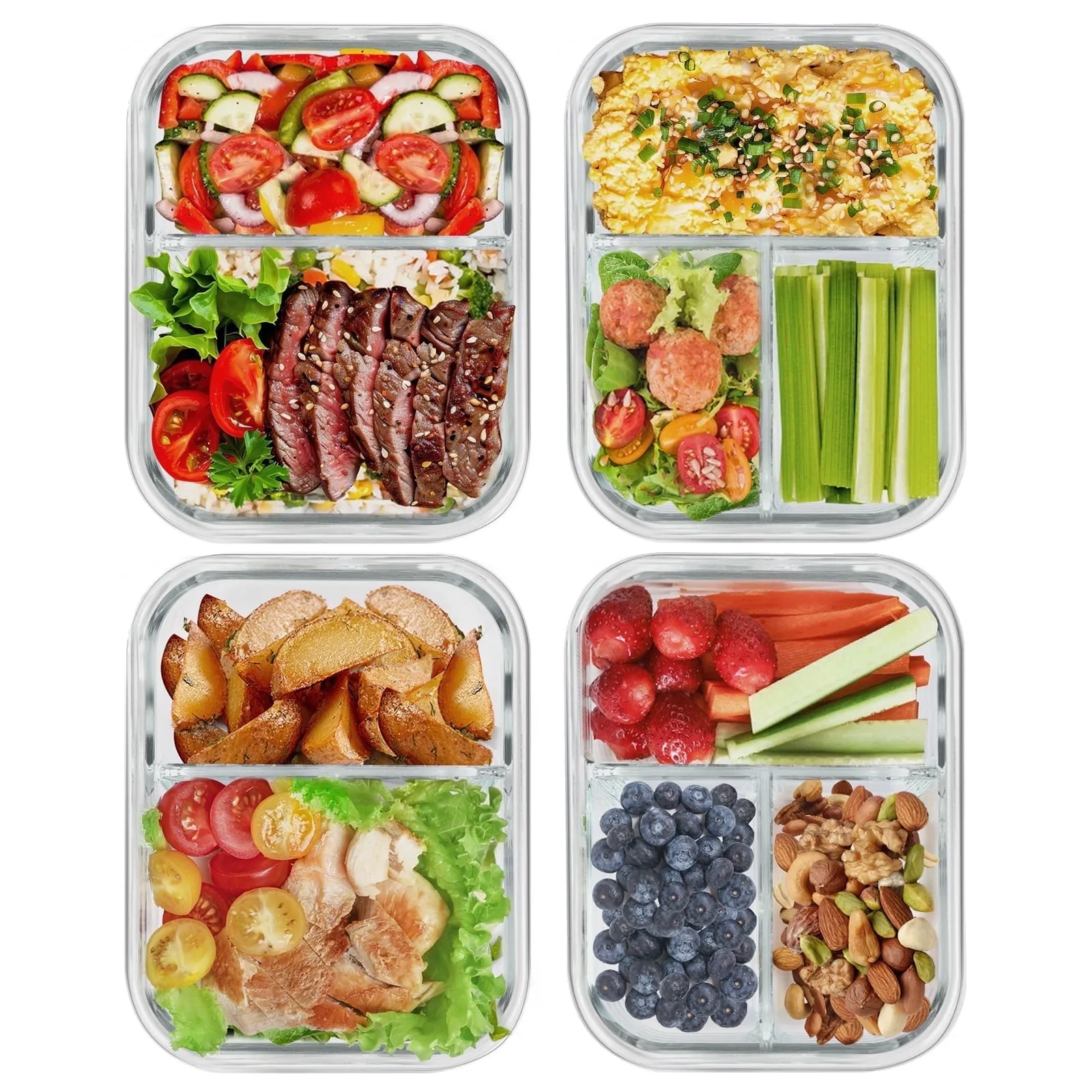 Glass Food Storage Containers - Grey - Image 3