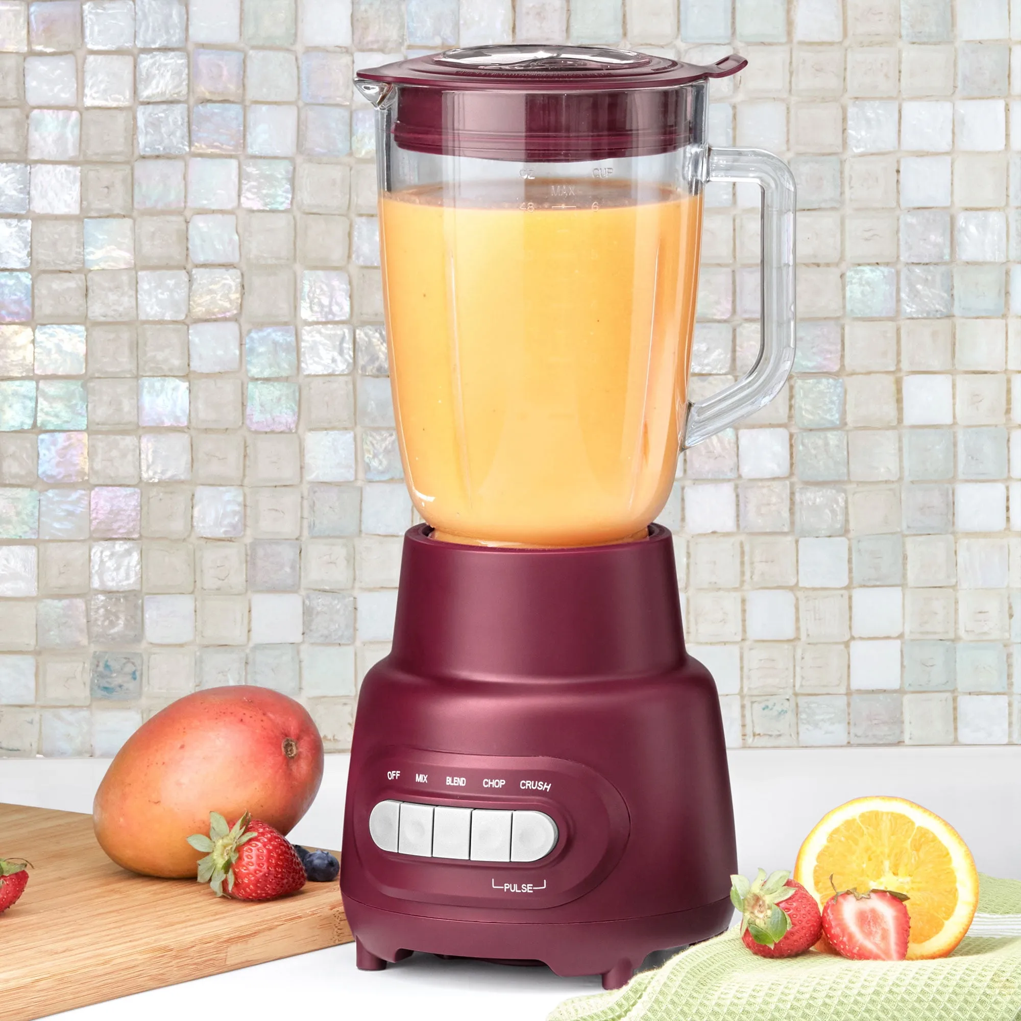 Glass Jar 5 Speed Blender with 6-Cup Jar (48Oz) Capacity, Purple Eggplant - Image 3