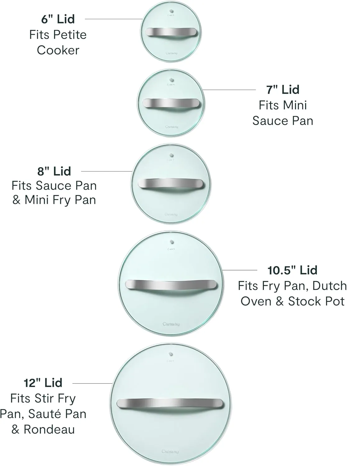 Glass Lid - 10.5" - Silver - Image 6