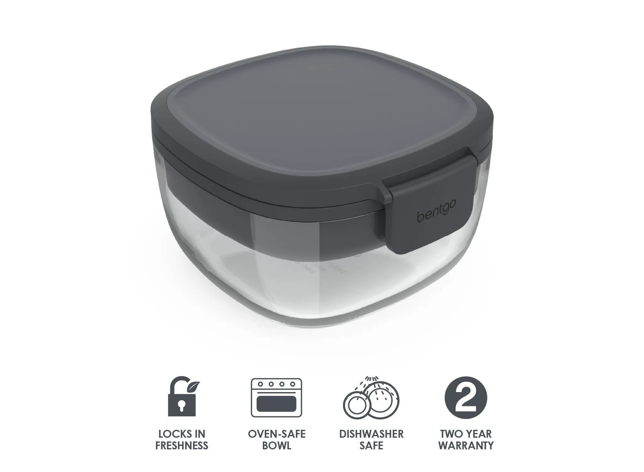 Glass Salad Container - Dark Gray - Image 3