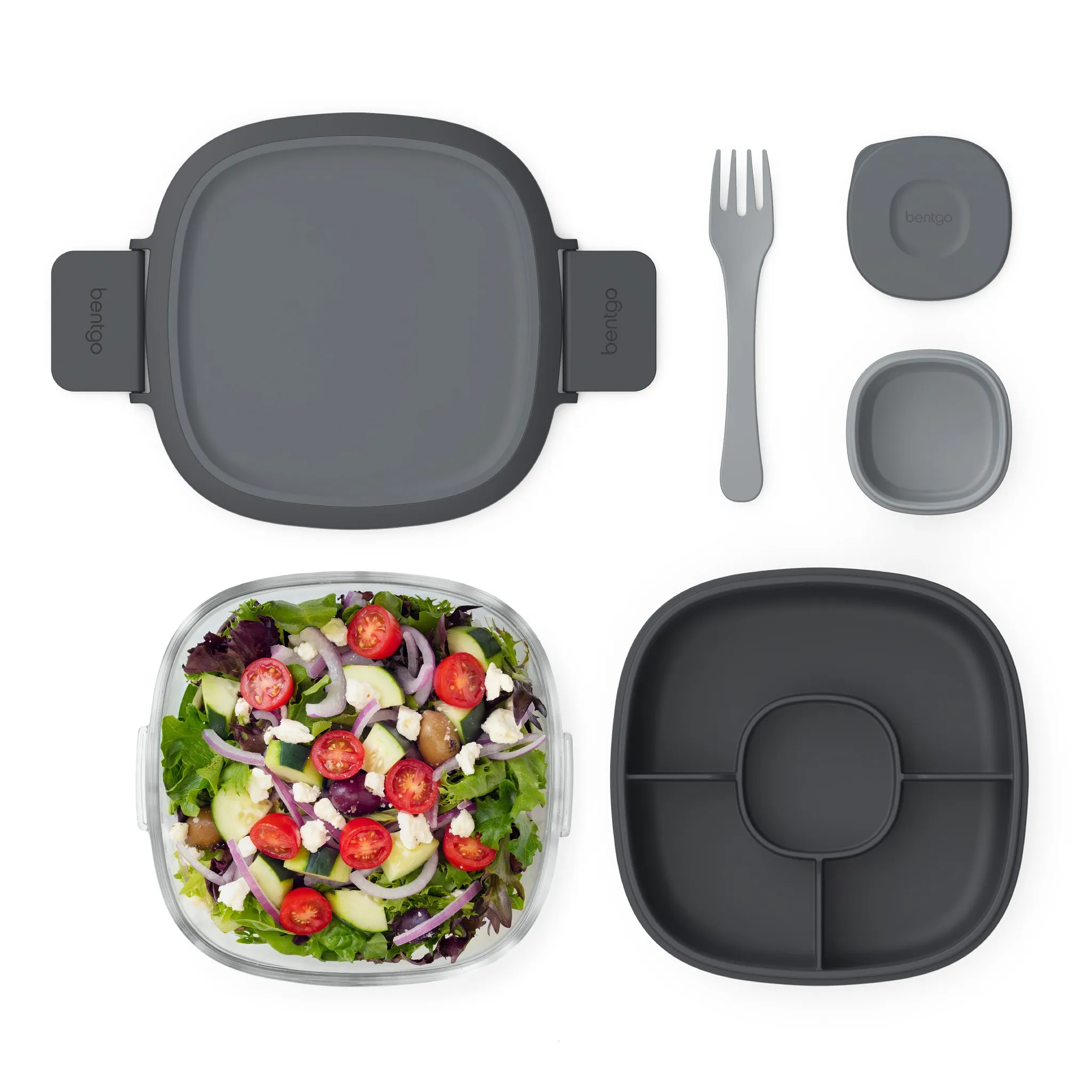 Glass Salad Container - Dark Gray - Image 4