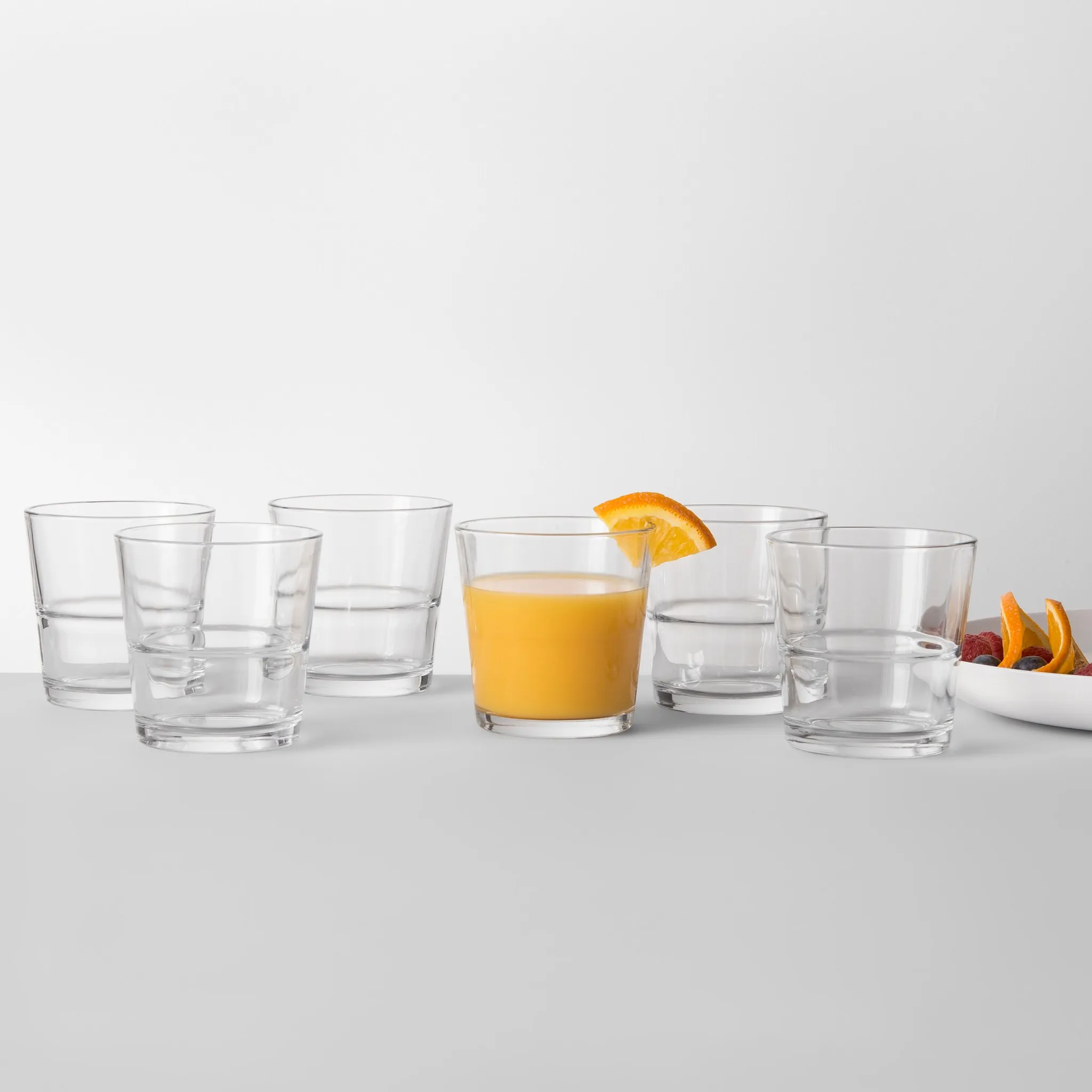 Glass Stackable Short Tumblers - Clear - Image 3