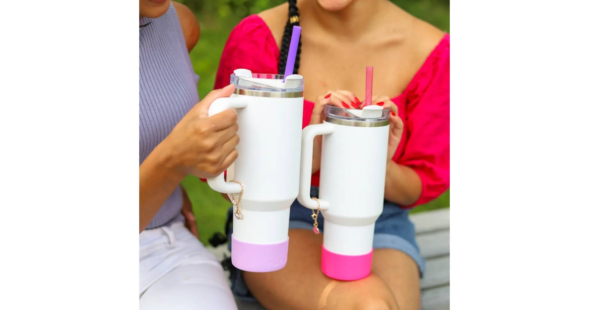 Glitter Water Bottle Straws - Pink - Image 5
