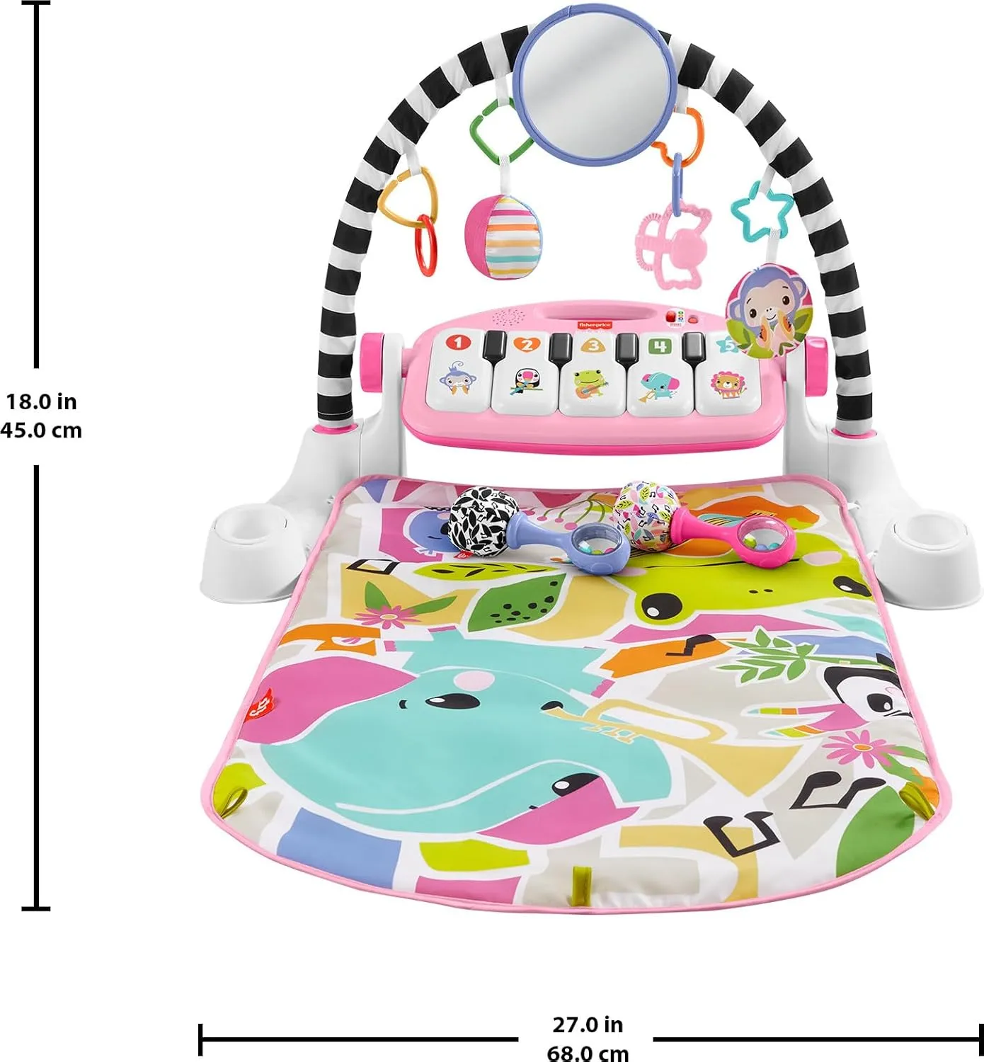 Glow and Grow Kick & Play Piano Gym - Pink - Image 2