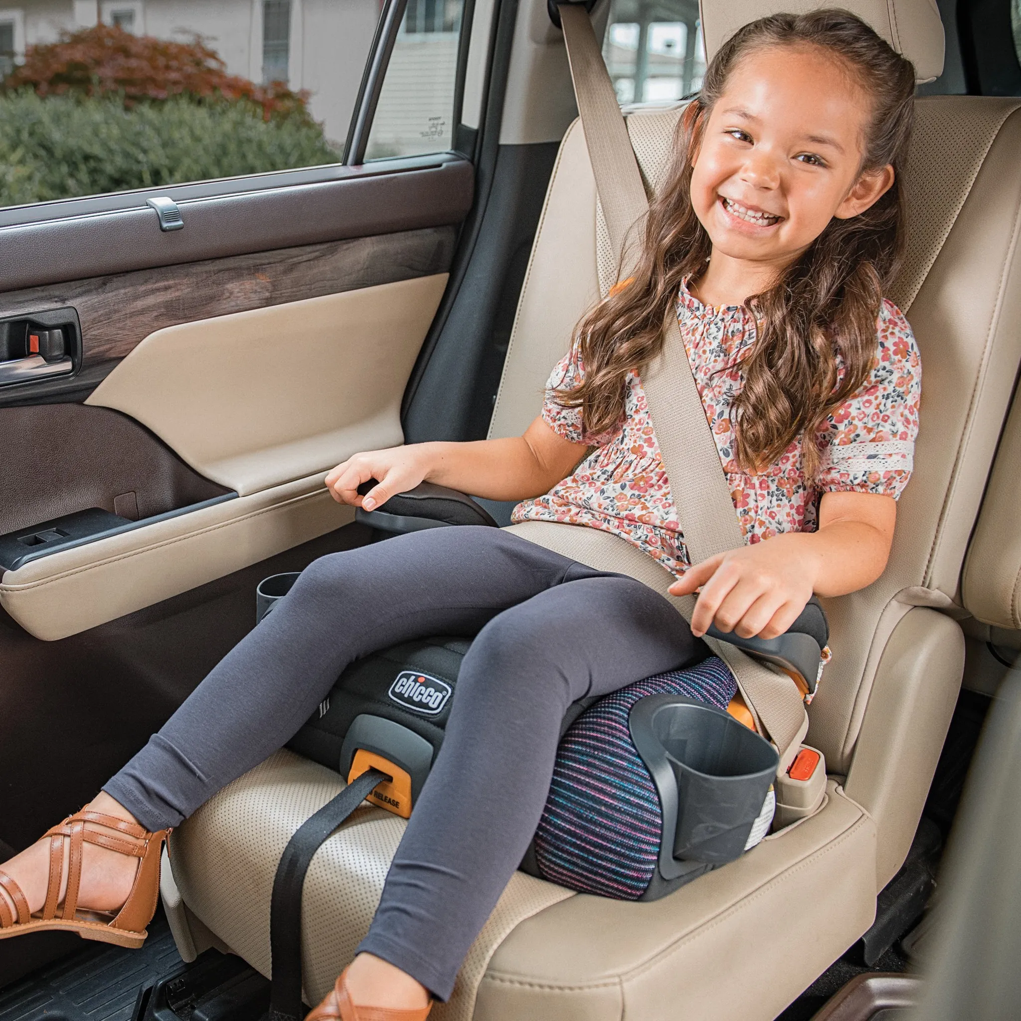 GoFit ClearTex Plus Backless Booster Car Seat - Sunset - Image 3
