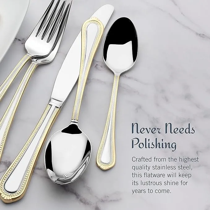 Gold 65-Piece Flatware Set - Image 4