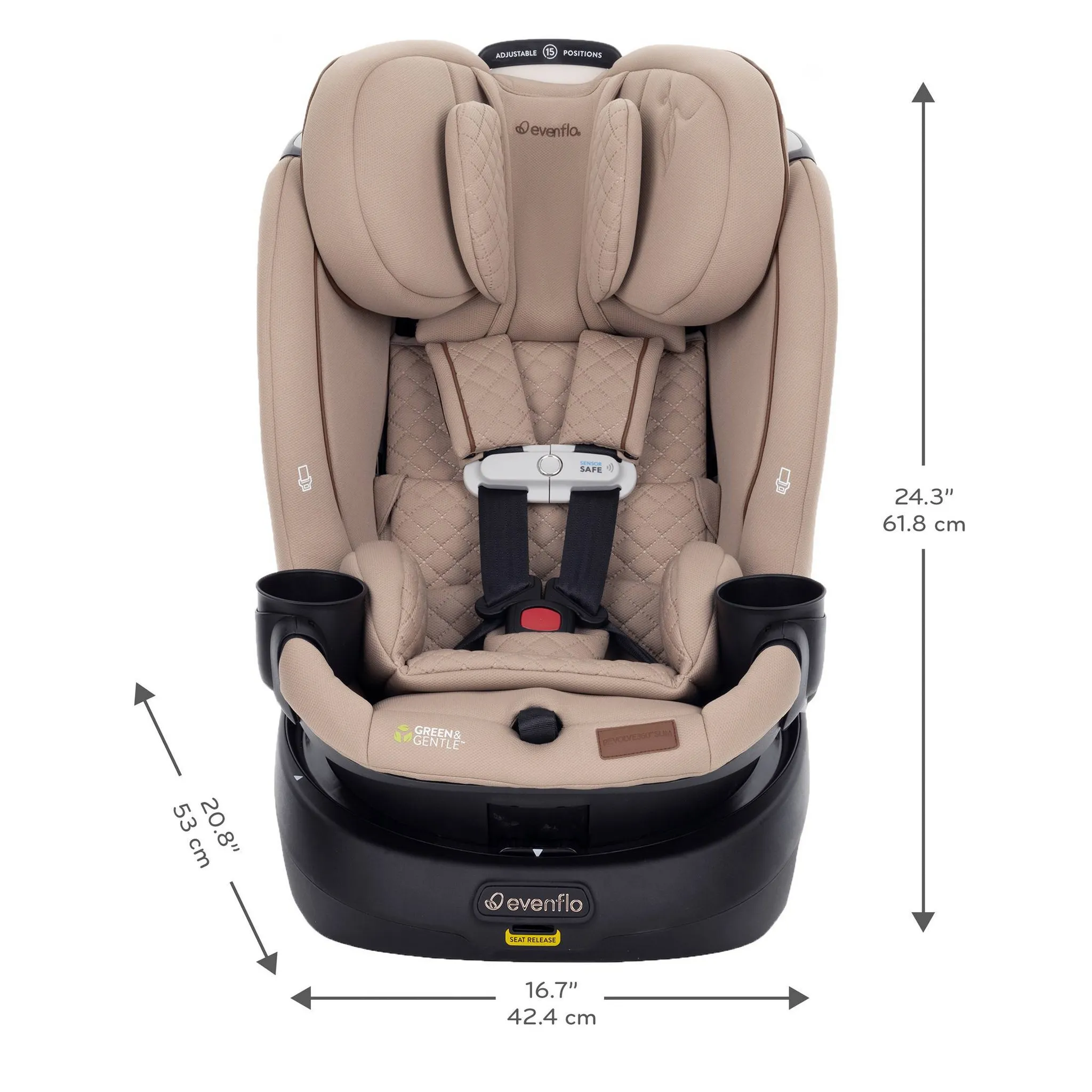Gold Revolve 360 Slim 2-in-1 Rotating Convertible Car Seat - Travertine - Image 13