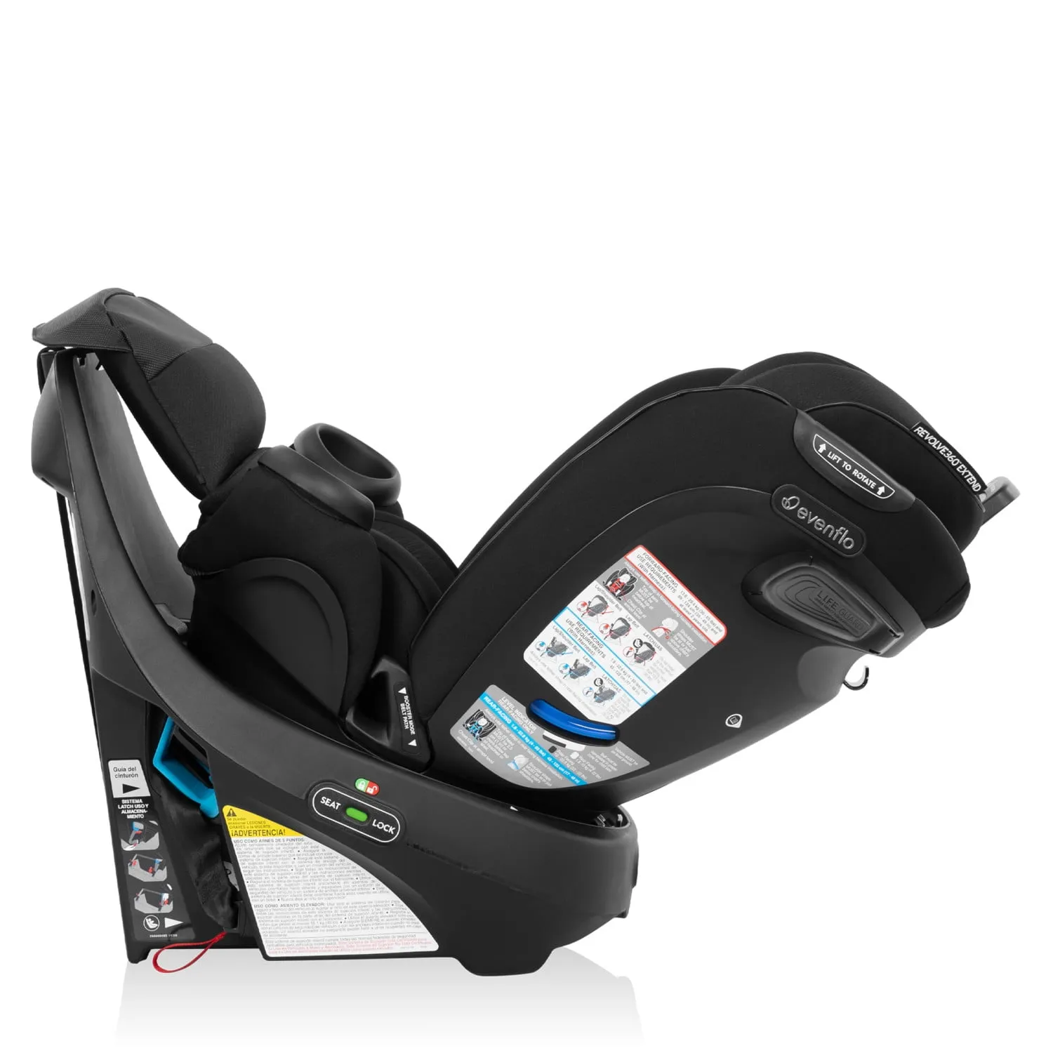 Gold Revolve360 Extend All-in-One Rotational Car Seat with SensorSafe - Onyx Black - Image 9