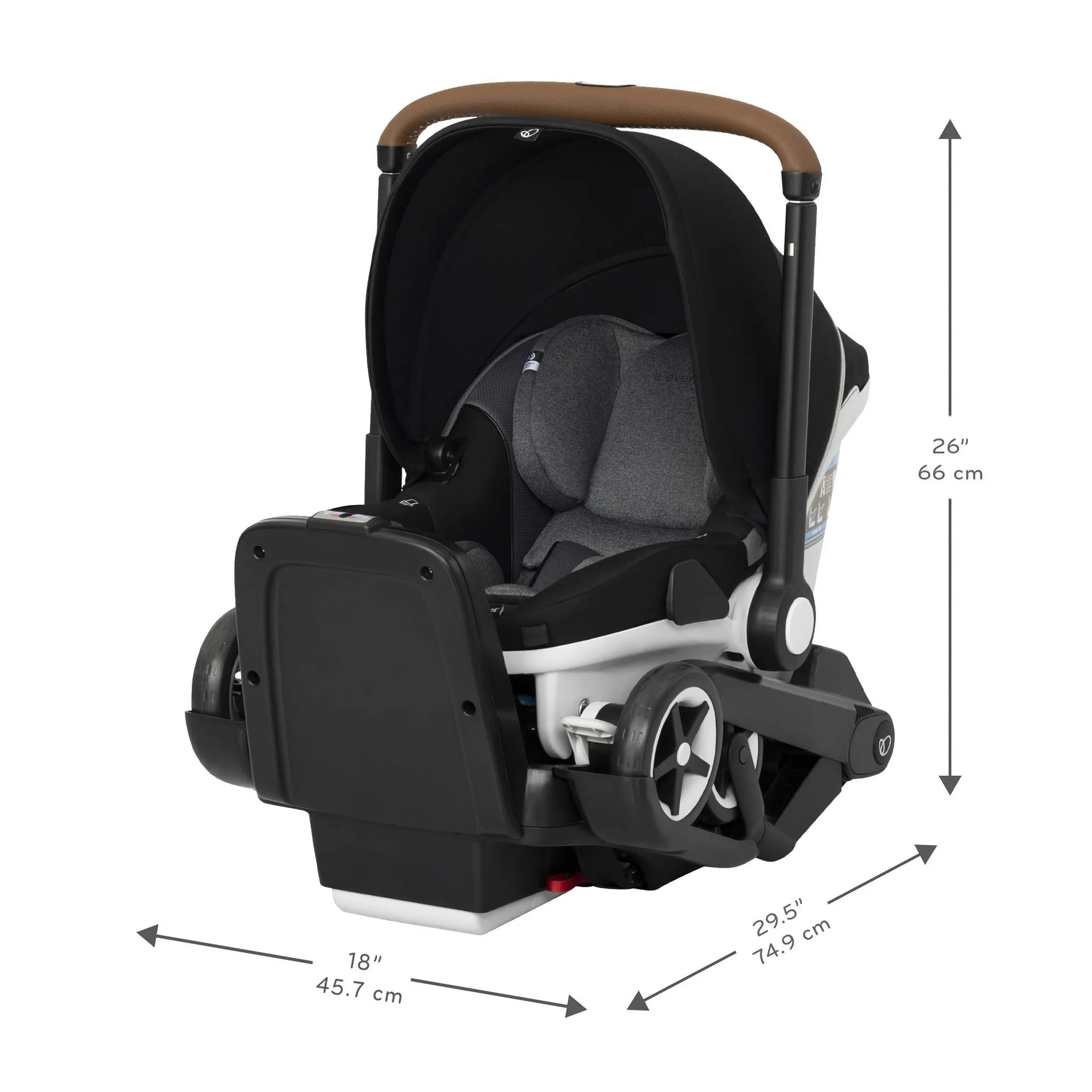 Gold Shyft DualRide Infant Car Seat and Stroller with Storage Bag & Canopy - Moonstone Gray - Image 13