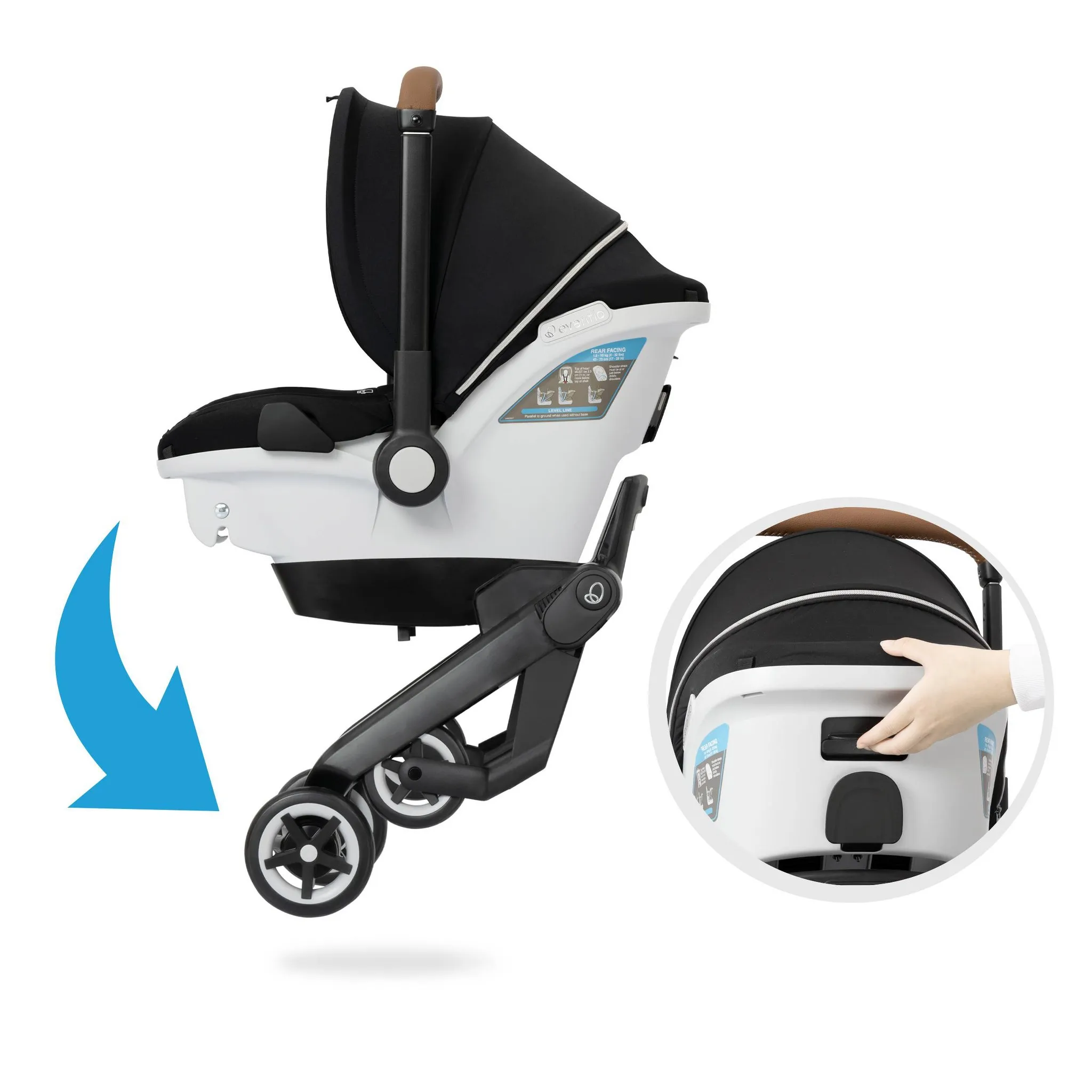 DualRide Infant Car Seat Stroller Combo - Black - Image 6
