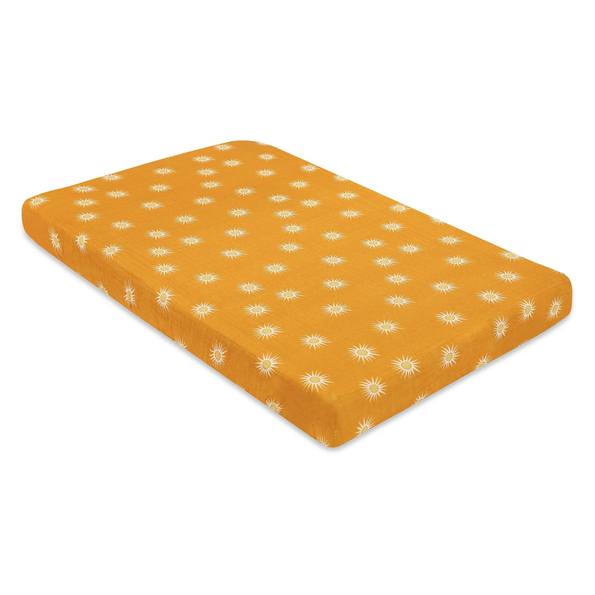 Golden Hour Muslin Mini Crib Sheet - GOTS Certified Organic Cotton - Image 2