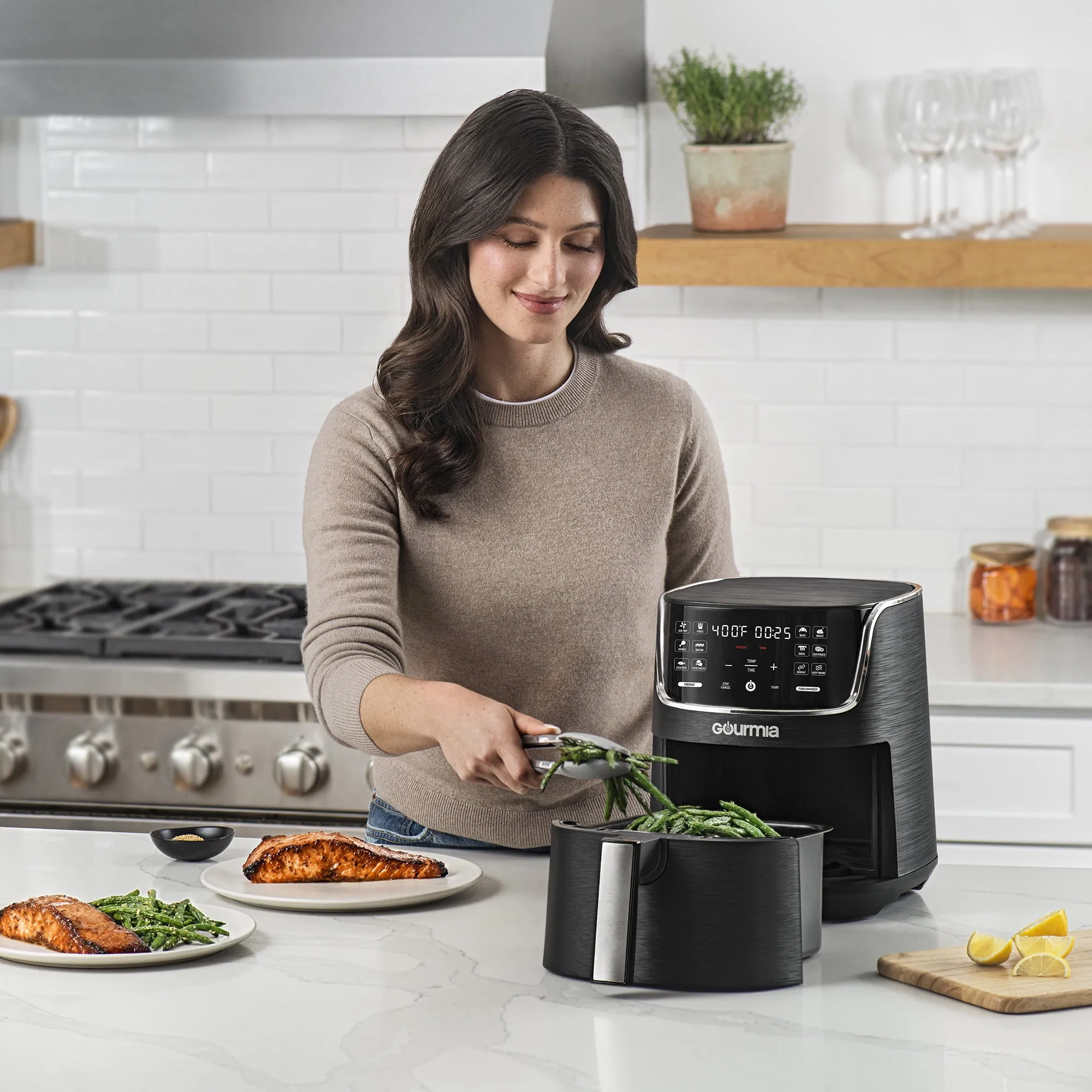 4-Quart Digital Air Fryer With 12 One-Touch Presets - Black - Image 7