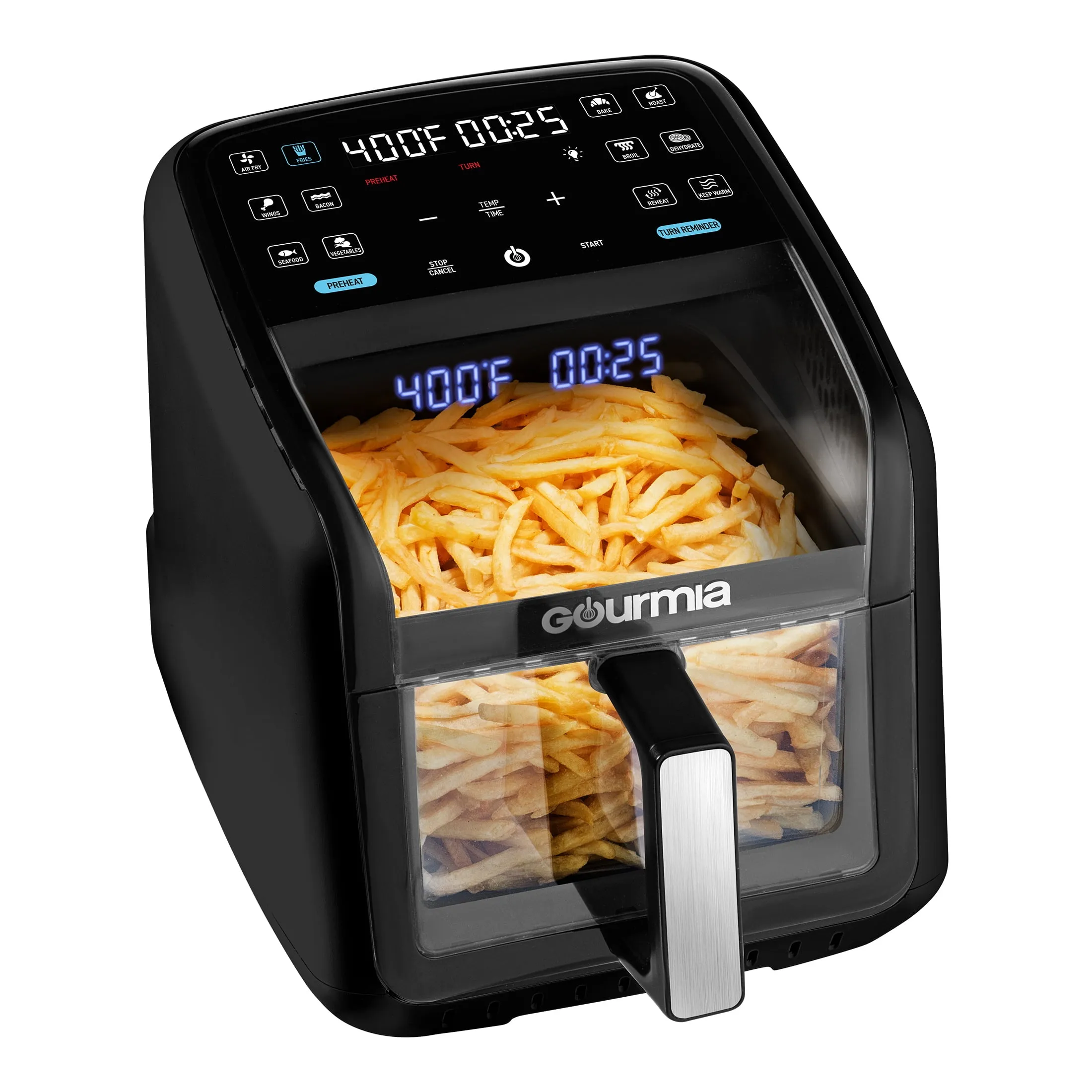 Gourmia Panorama 7-QT Digital Air Fryer with Panoramic View and Holographic Display - Image 2