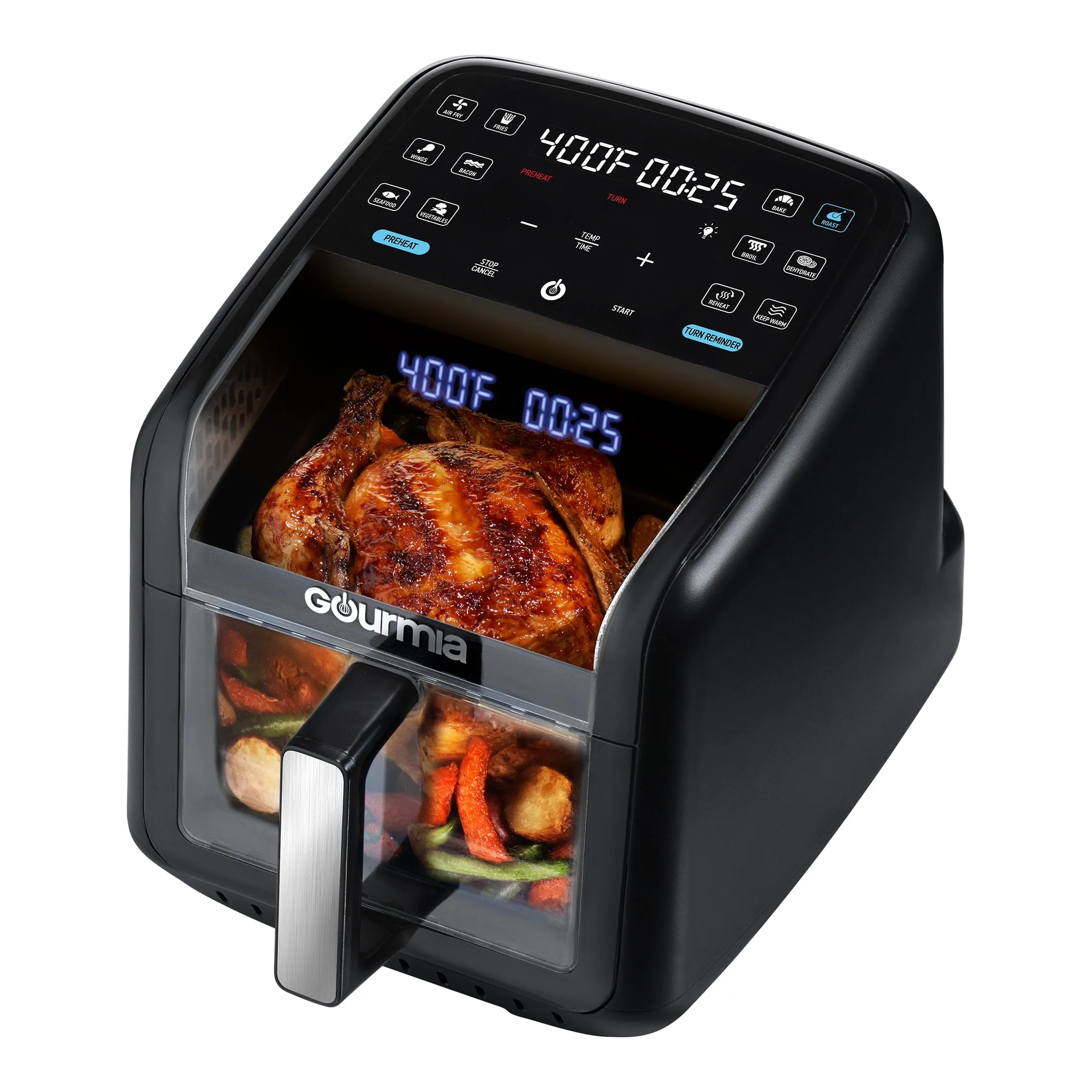 Gourmia Panorama 7-QT Digital Air Fryer with Panoramic View and Holographic Display - Image 4
