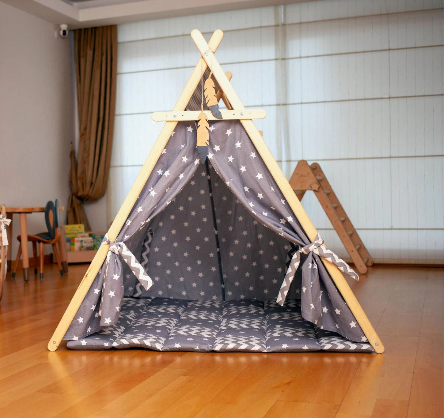 Gray Stars Play Tent and Play Mat - Image 6