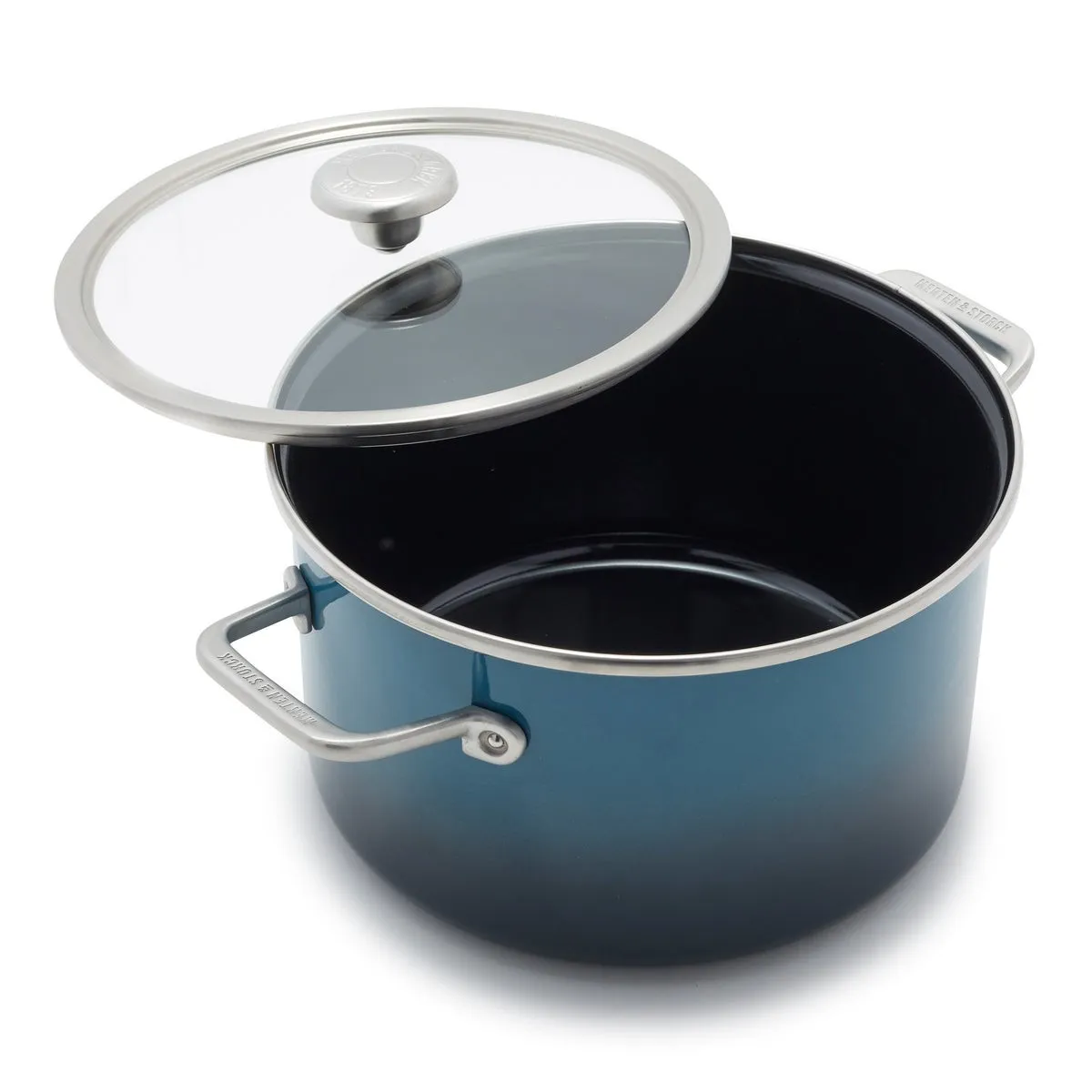 Greenpan Merten & Storck 6-Quart Steel Core Enameled Stockpot with Lid - Aegean Teal
