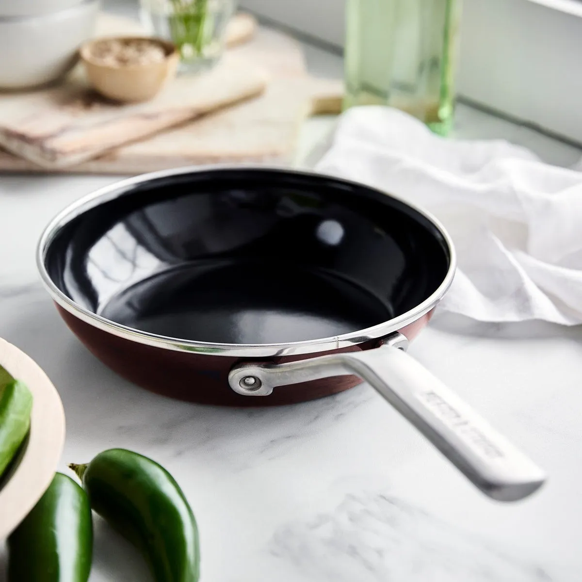 GreenPan Merten & Storck Steel Core Enameled 8-Inch Frypan - Chocolate Truffle