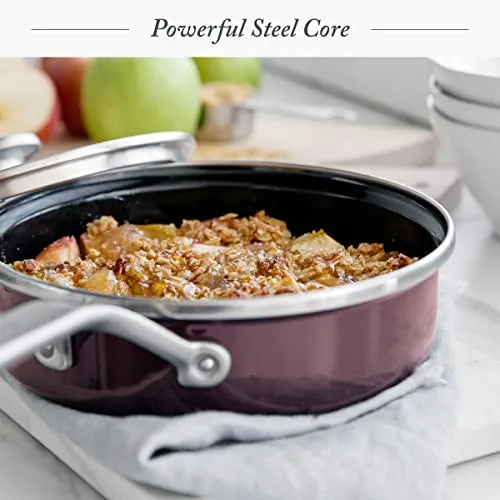 GreenPan Merten & Storck Steel Core Enameled Sauté Pan - Chocolate Truffle - Image 4