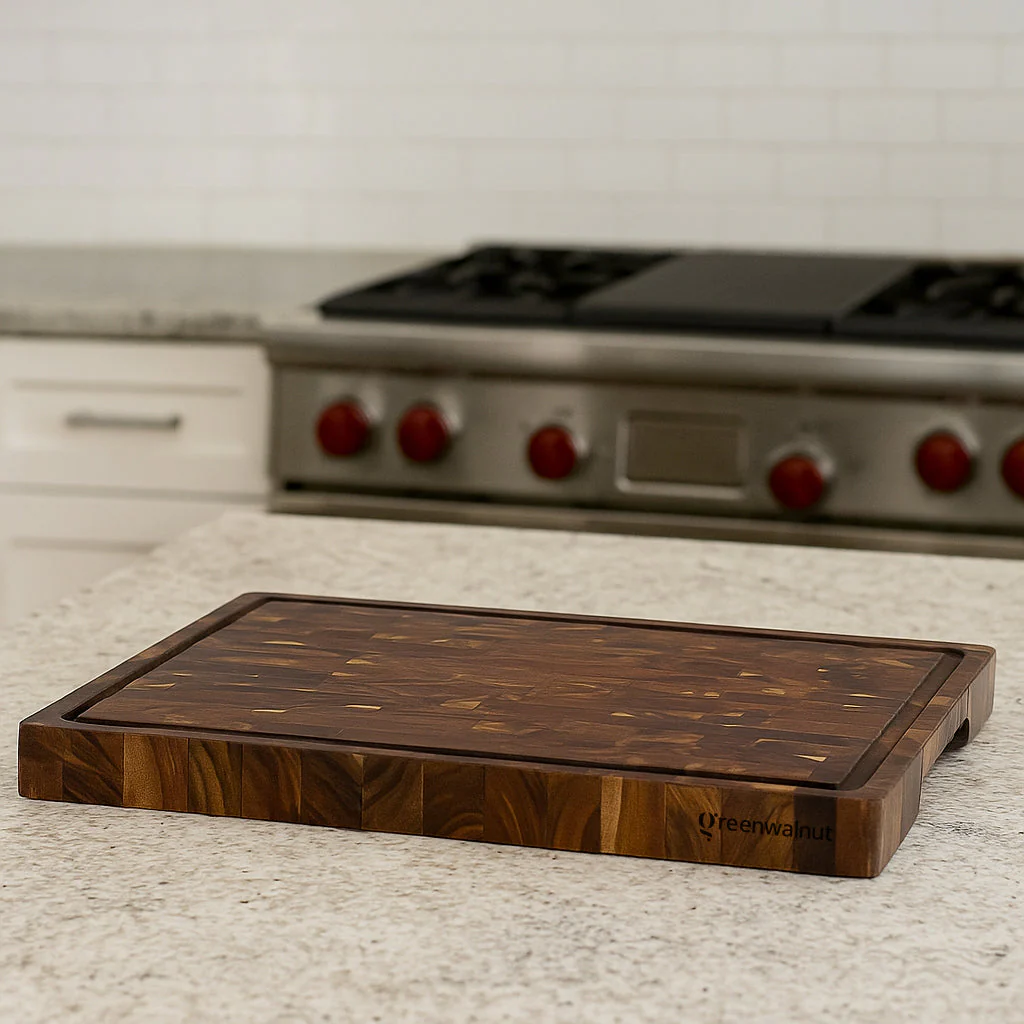 Greenwalnut Premium Acacia End-Grain Cutting Board With Juice Groove - Image 3