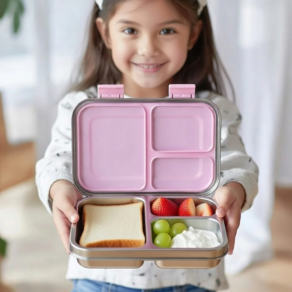 Greenwalnut Stainless Steel Bento Lunch Box - 3 Compartment Food Container for Kids & Adults - Image 30