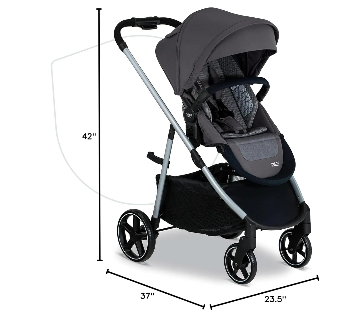 Grove Modular Lightweight Baby Stroller - Pindot Stone - Image 13
