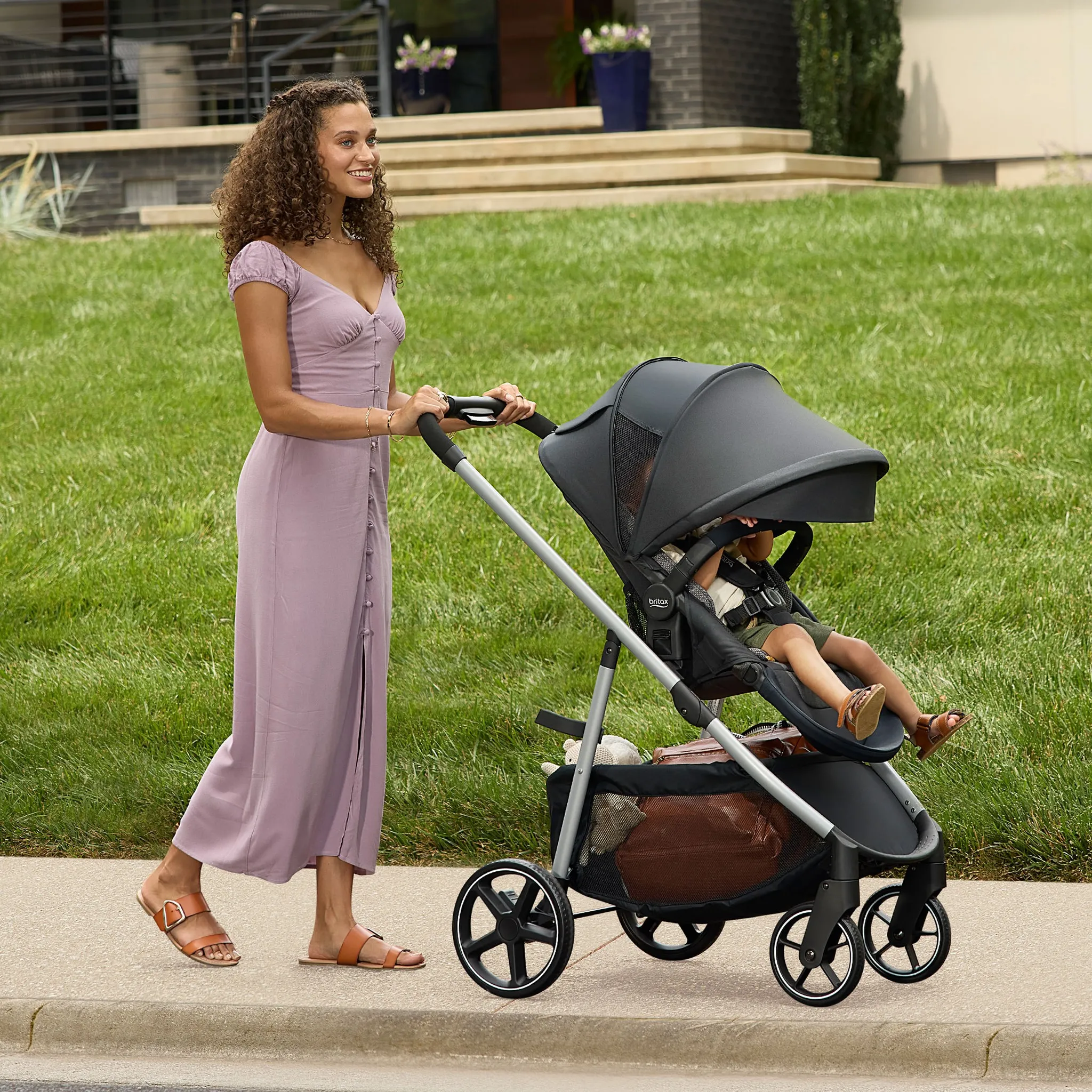 Grove Modular Lightweight Baby Stroller - Pindot Stone - Image 8