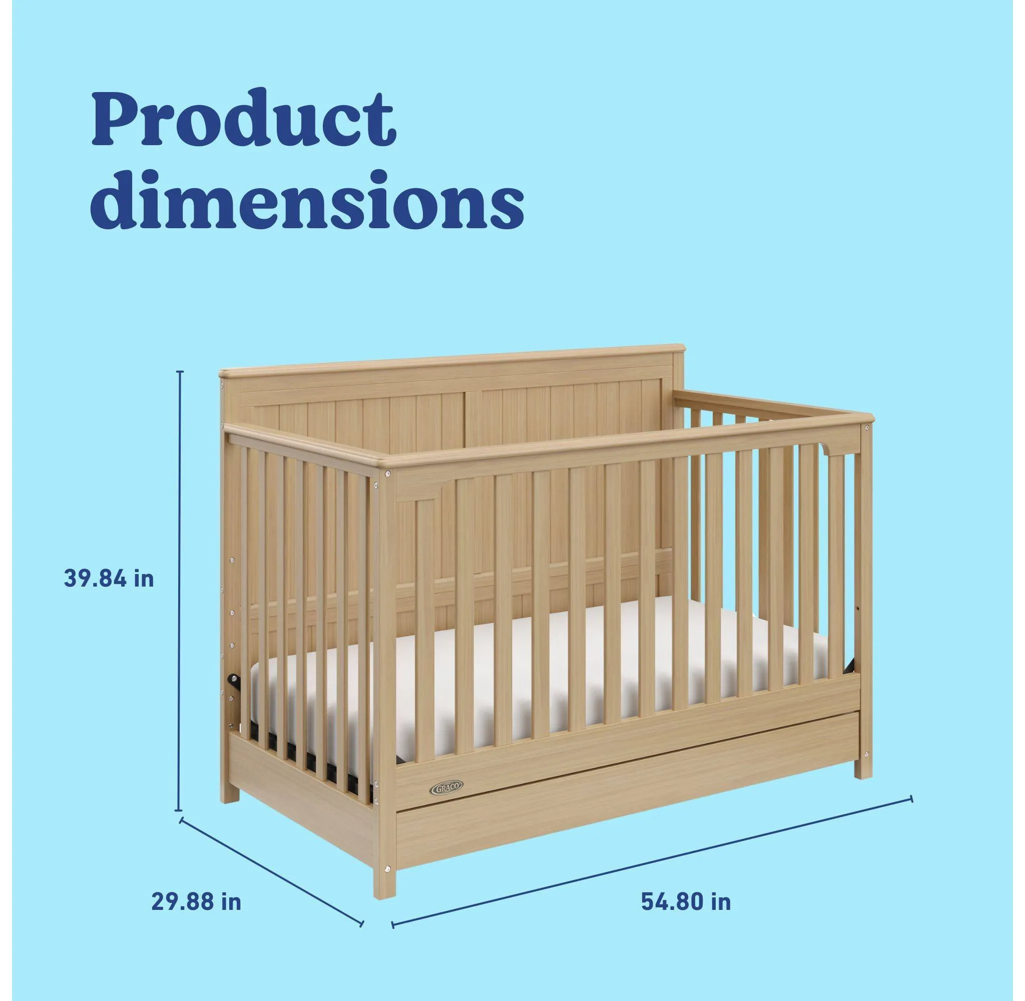 Hadley 5-in-1 Convertible Crib with Drawer - Driftwood - Image 5