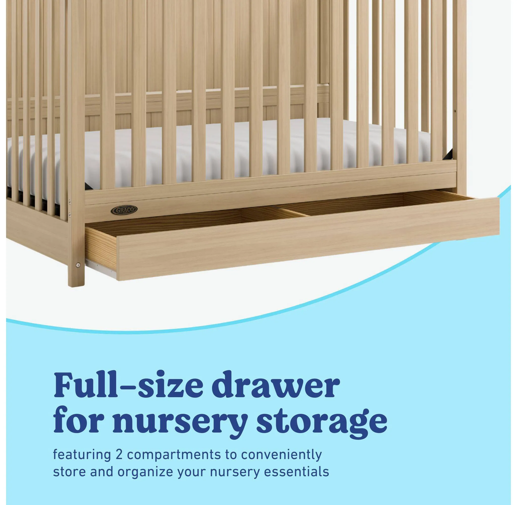 Hadley 5-in-1 Convertible Crib with Drawer - Driftwood - Image 4