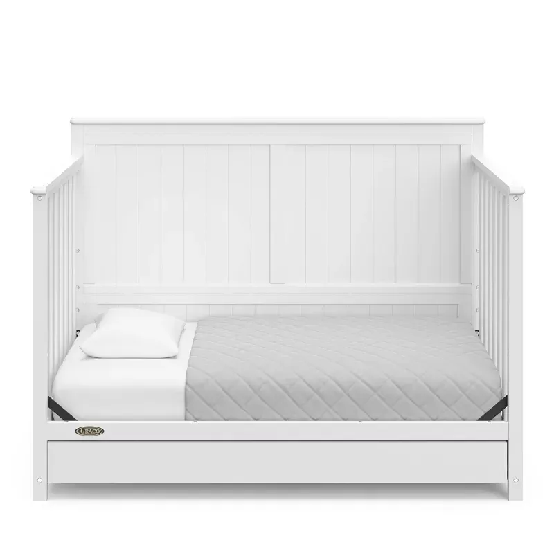 Hadley 5-in-1 Convertible Crib with Drawer - White - Image 5