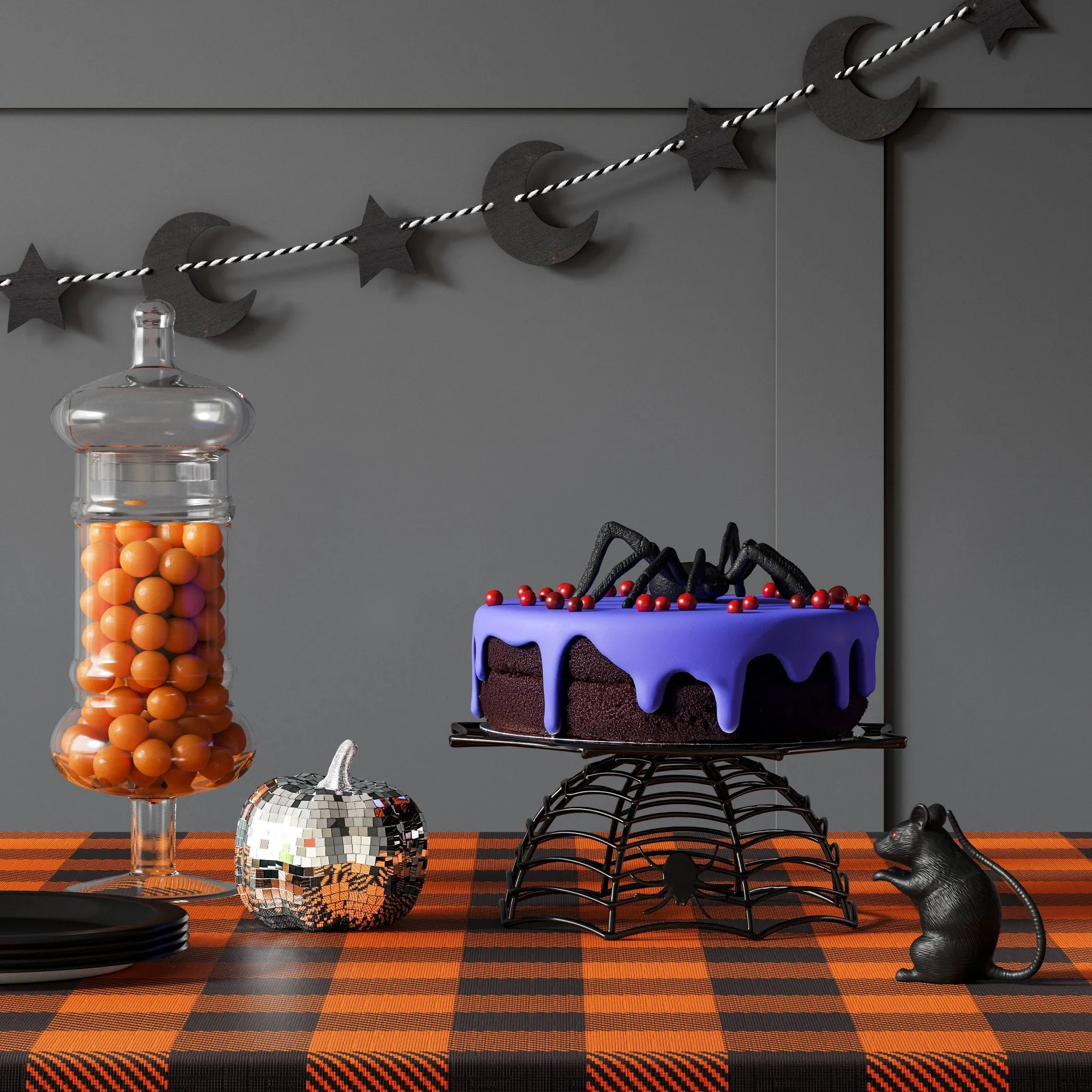 Halloween Metal Wire Cake Stand Black - Hyde and EEK! Boutique™ - Image 2