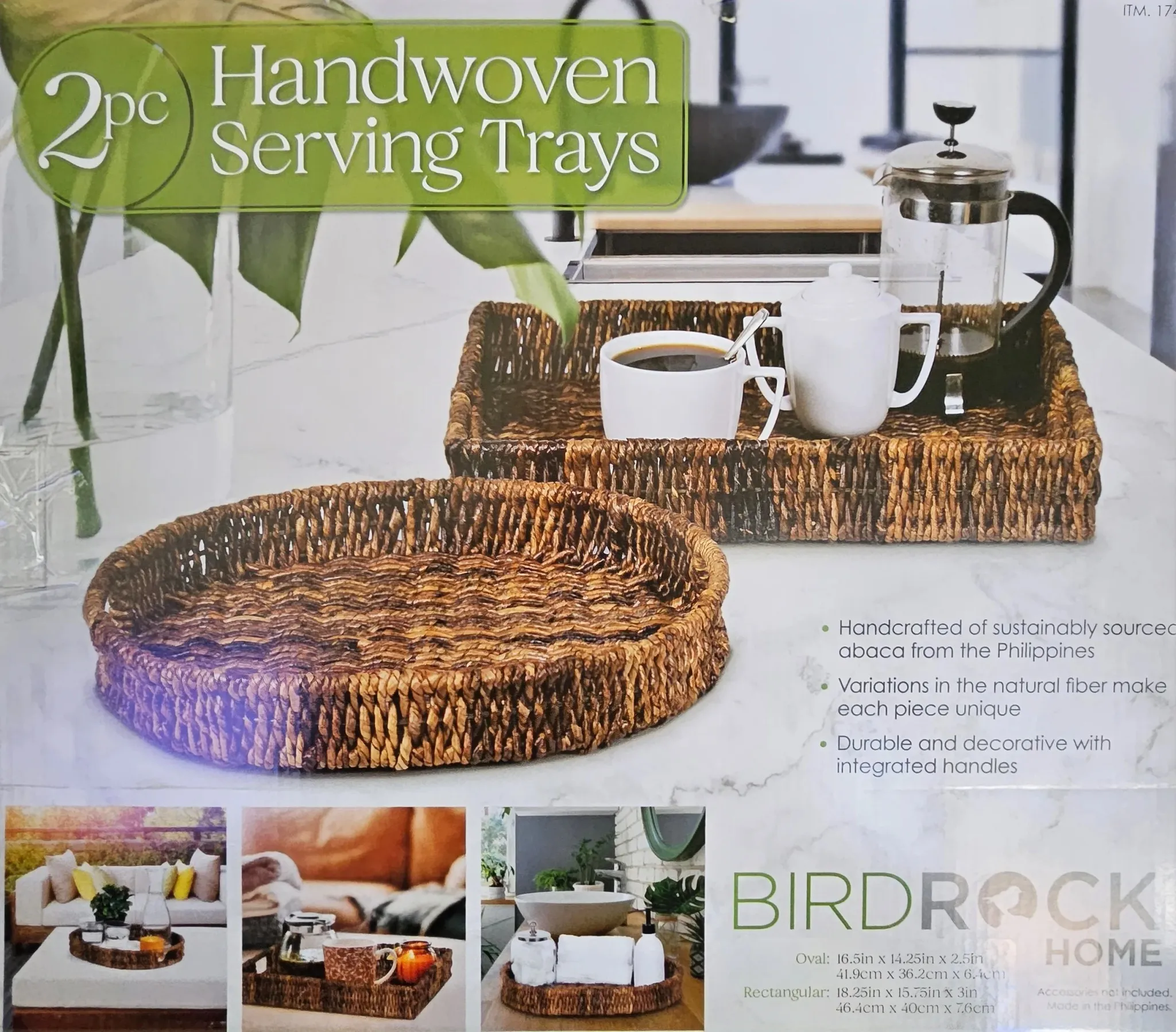 Handwoven Serving Trays - Brown
