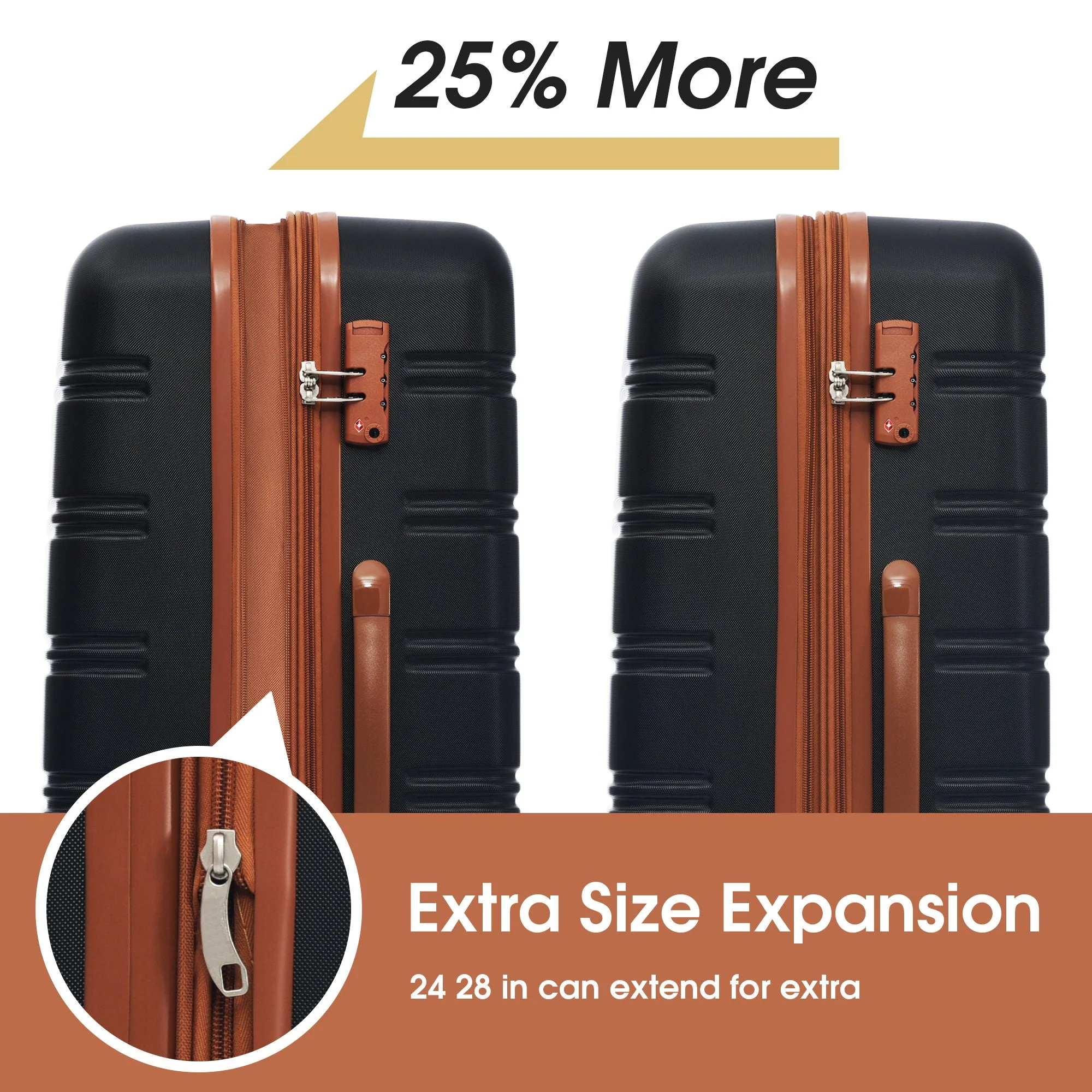 Hardshell Luggage Sets 2 Pieces + Bag Spinner Suitcase With Tsa Lock Lightweight 20" / 28" - Image 6