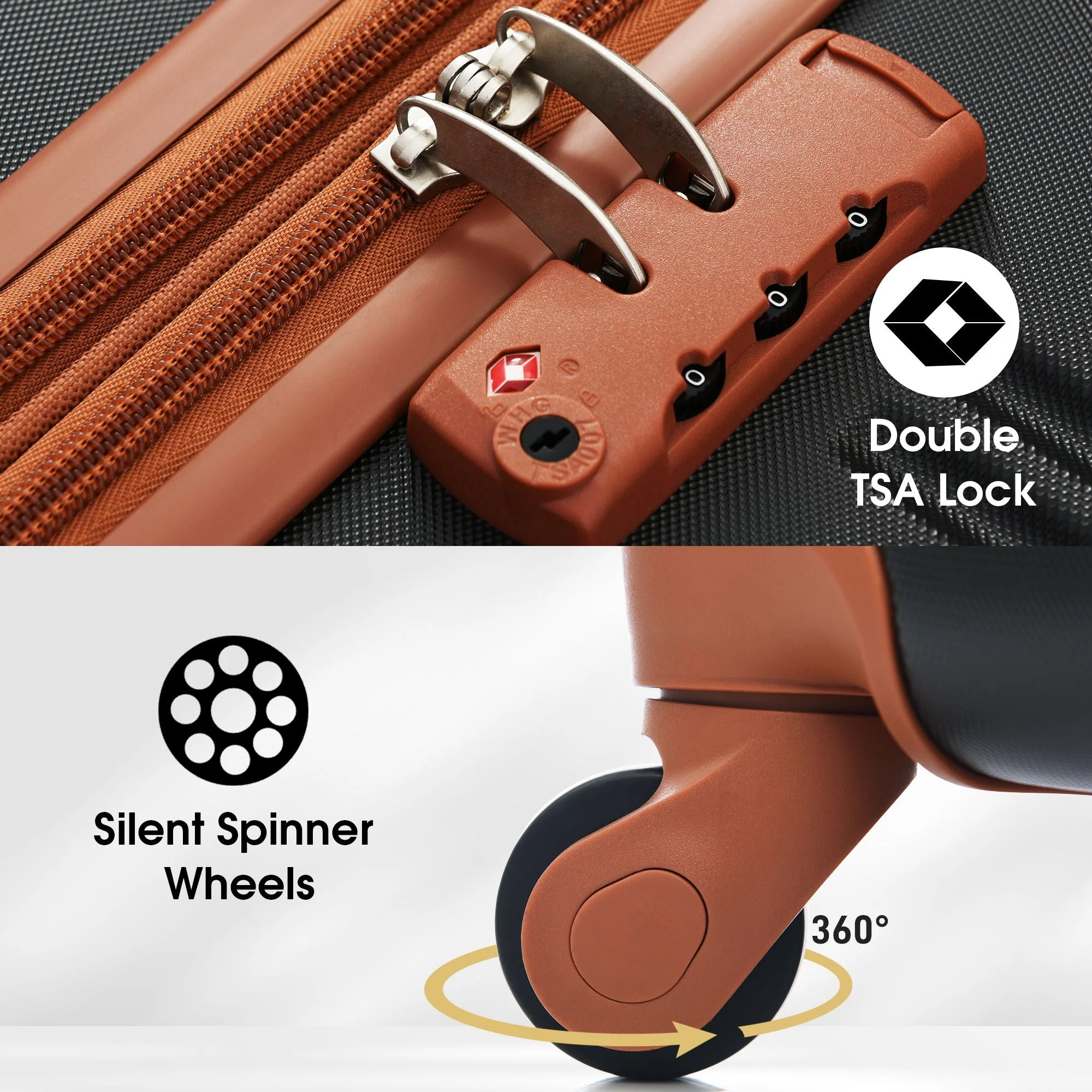 Hardshell Luggage Sets 2 Pieces + Bag Spinner Suitcase With Tsa Lock Lightweight 20" / 28" - Image 9