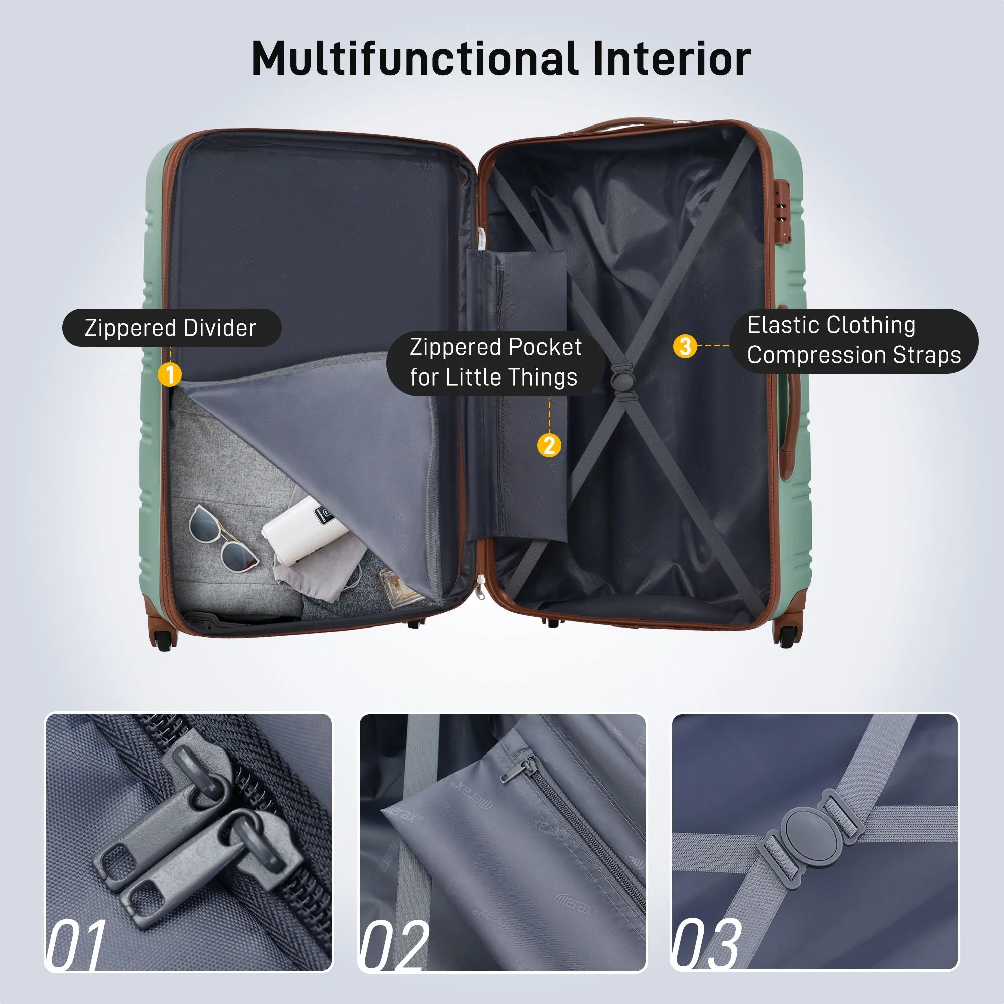 Hardshell Luggage Sets 24" Bag Spinner Suitcase With Tsa Lock Lightweight - Image 16